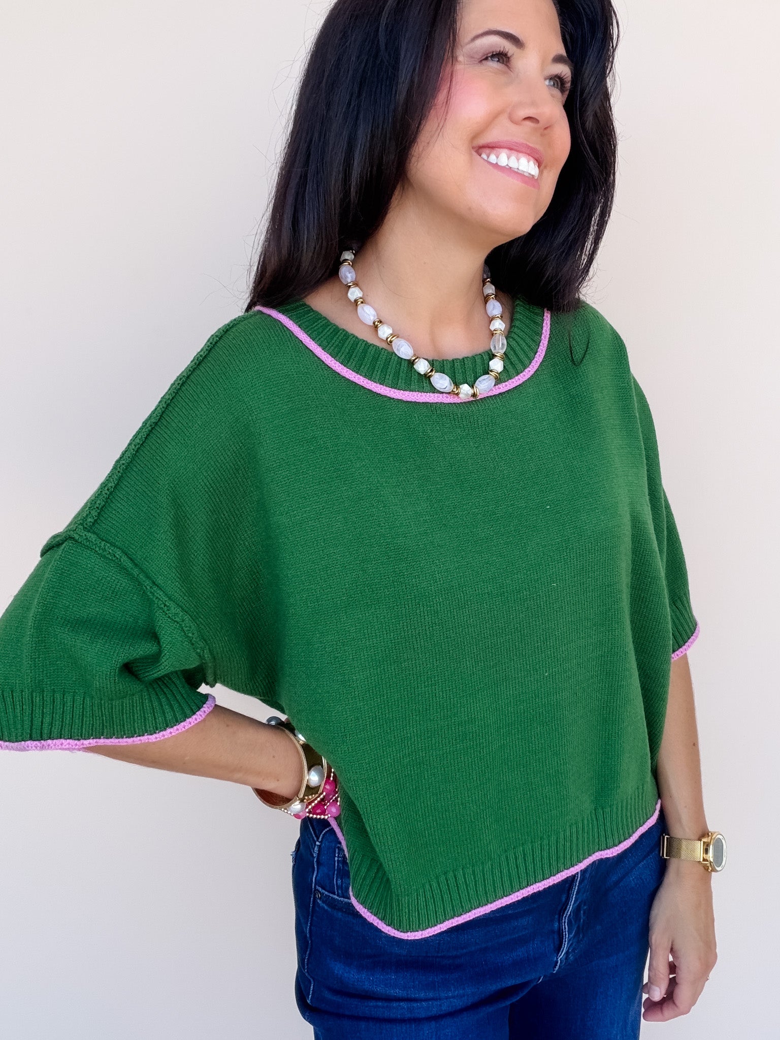 Blanco Morning Knit Top | Pine