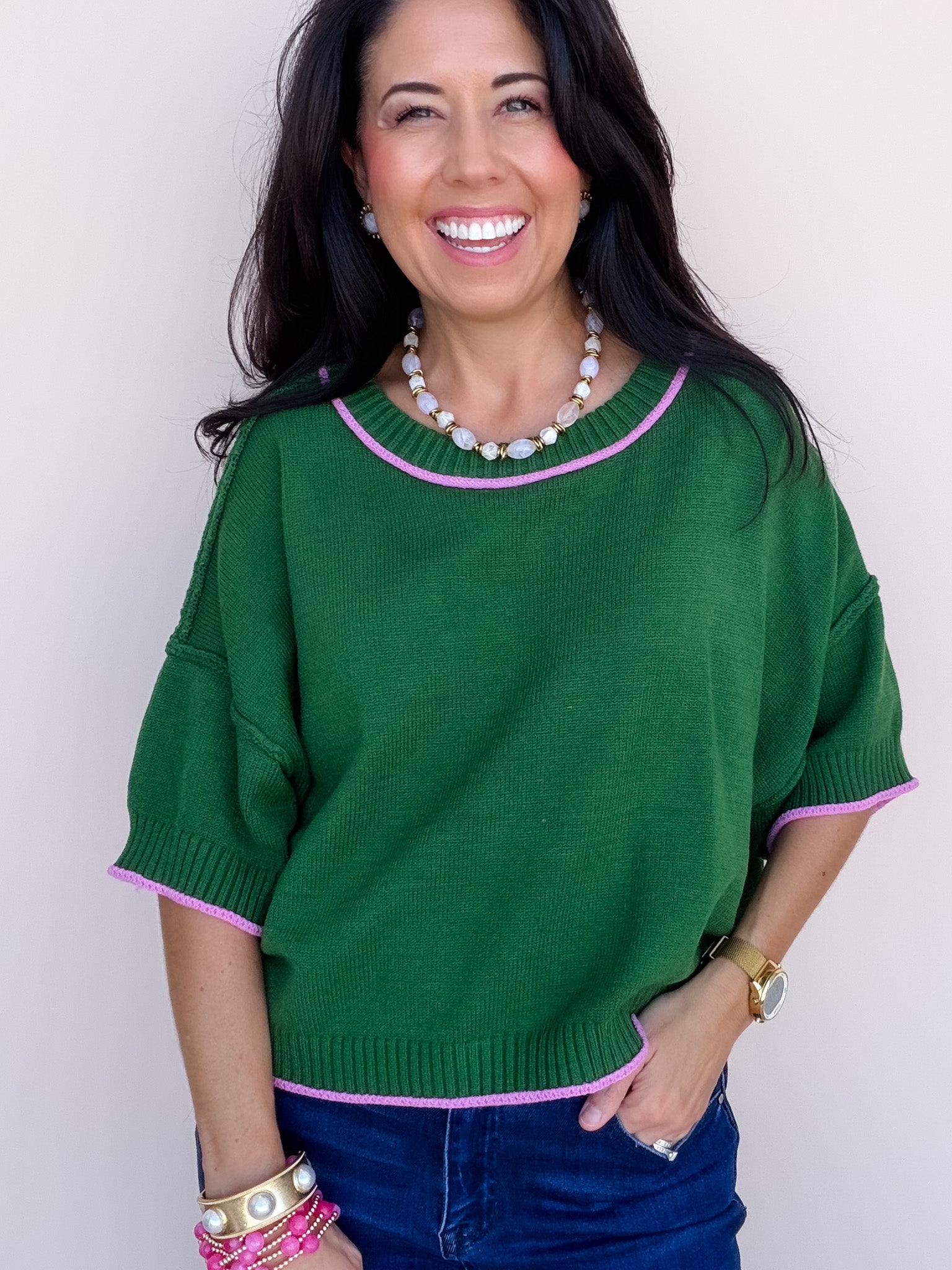 Blanco Morning Knit Top | Pine