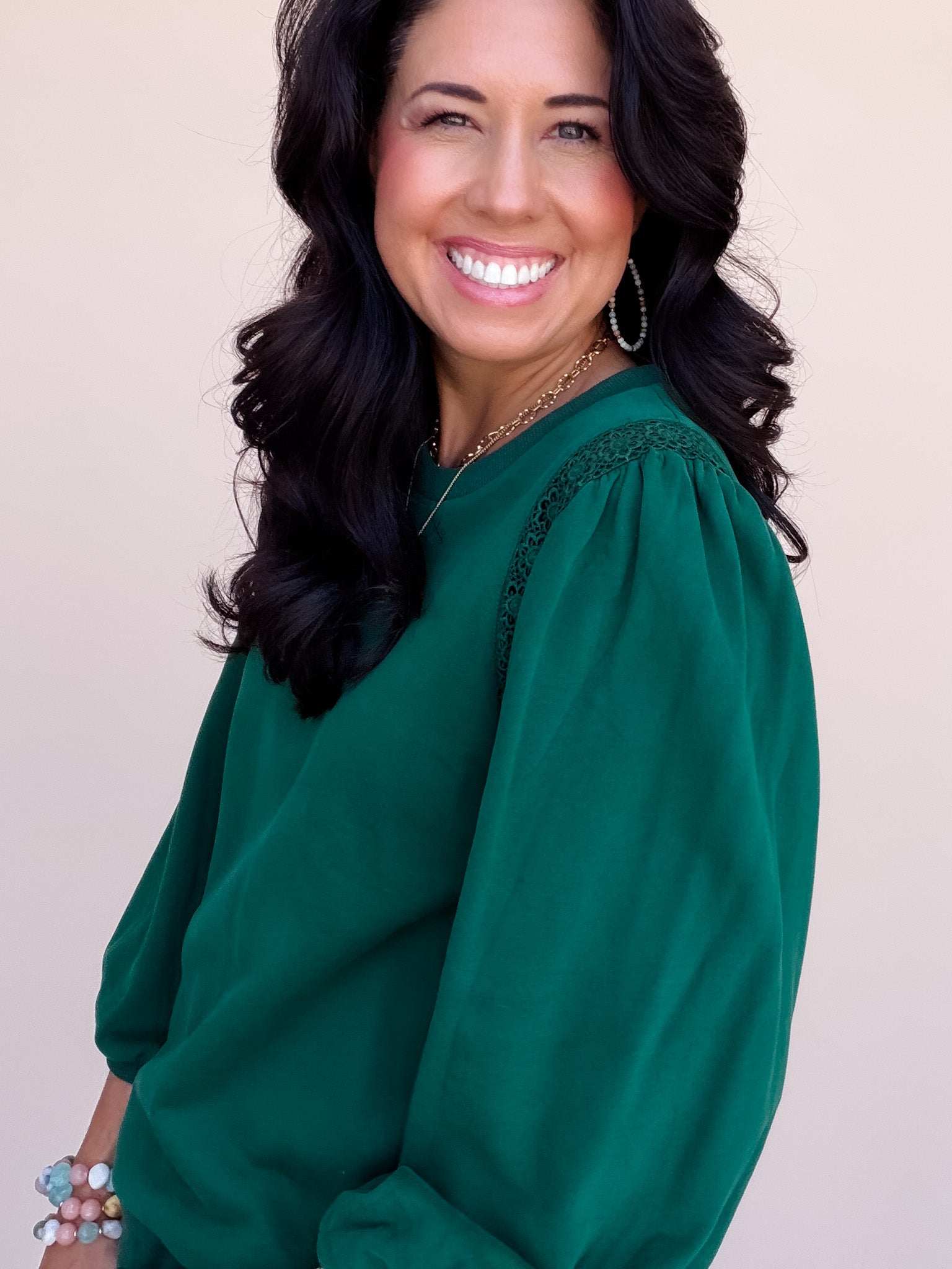 Laced With Love Top | Hunter Green
