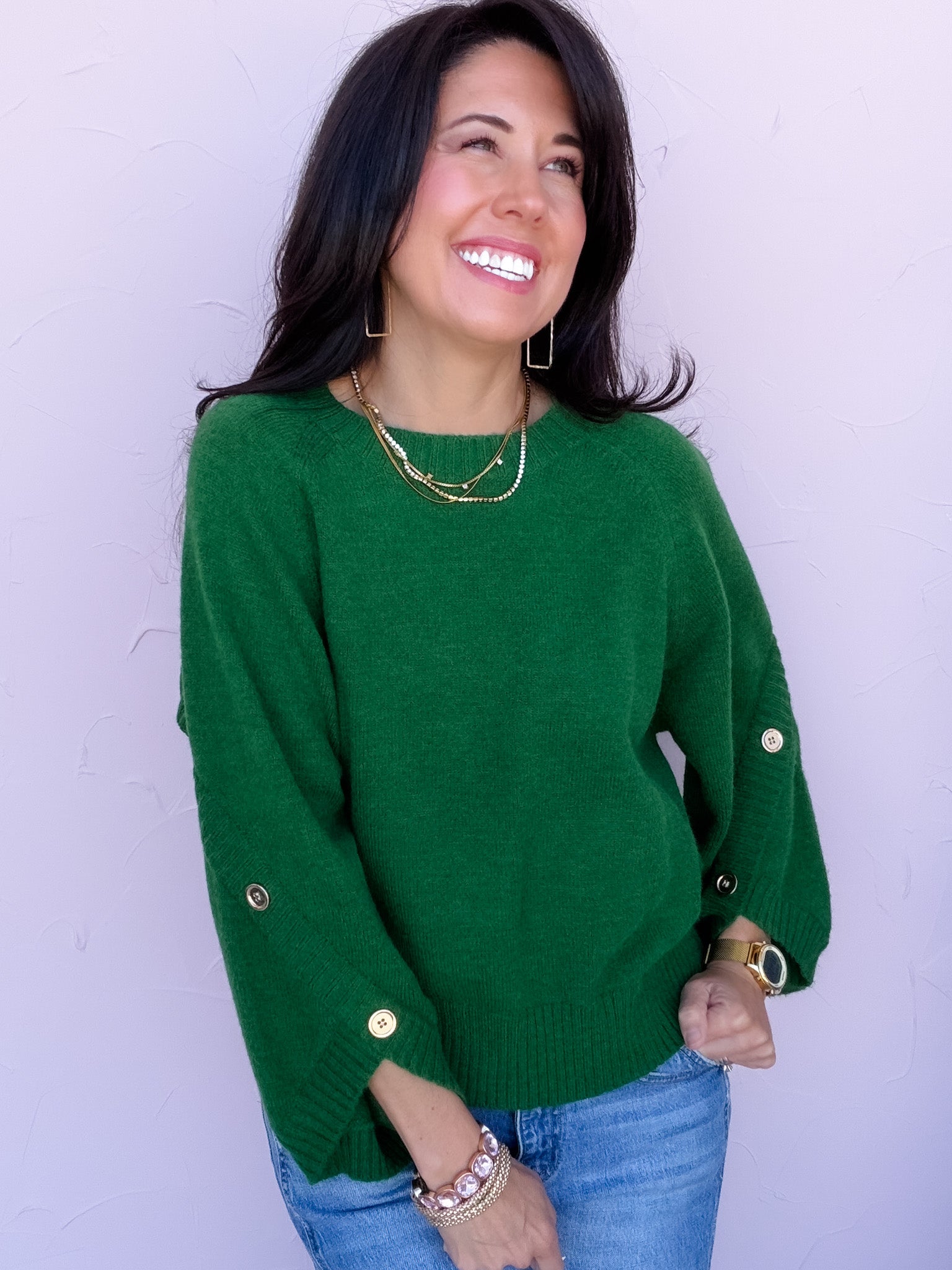 Golden Touch Knit Top | Pine
