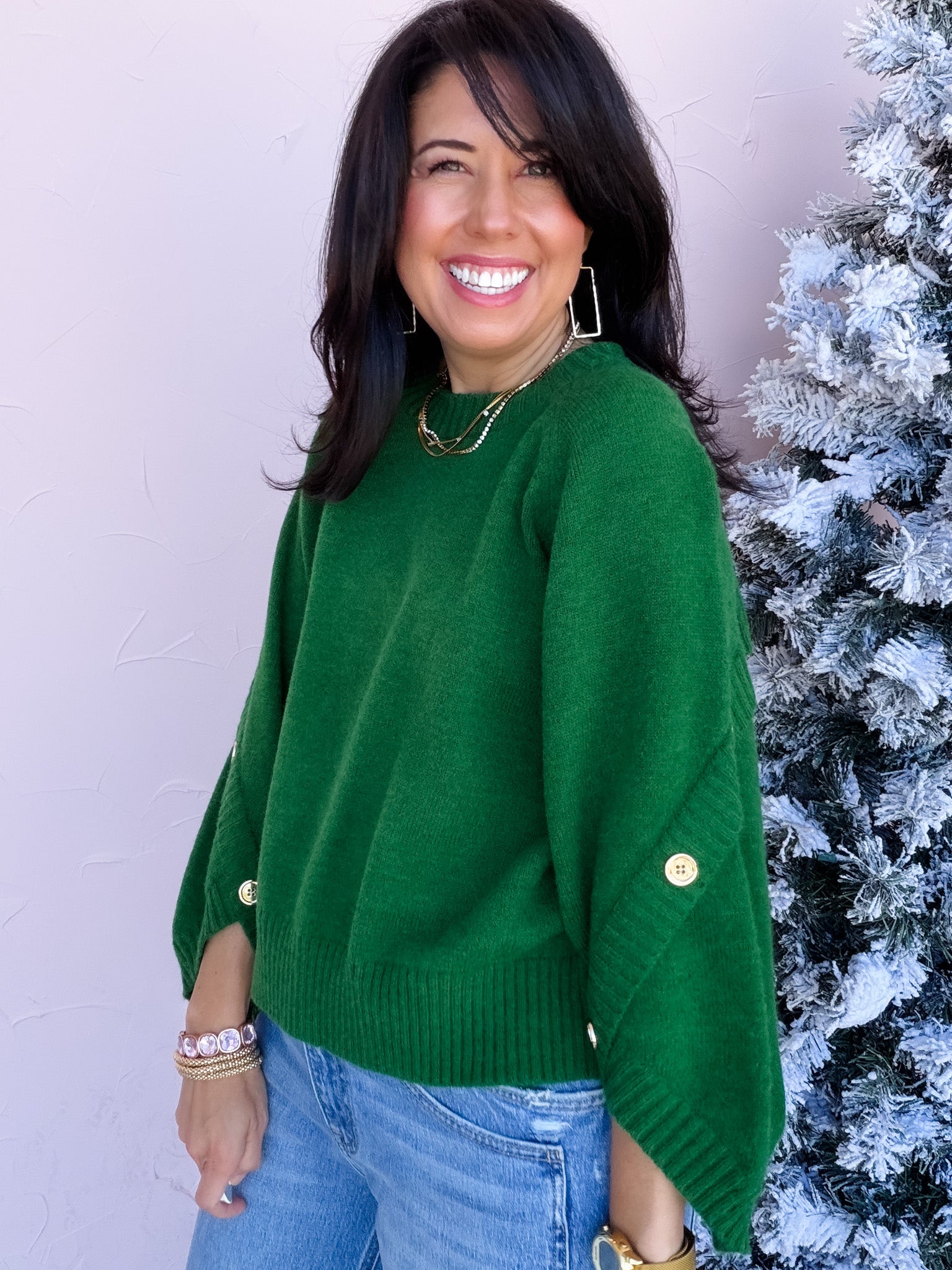 Golden Touch Knit Top | Pine