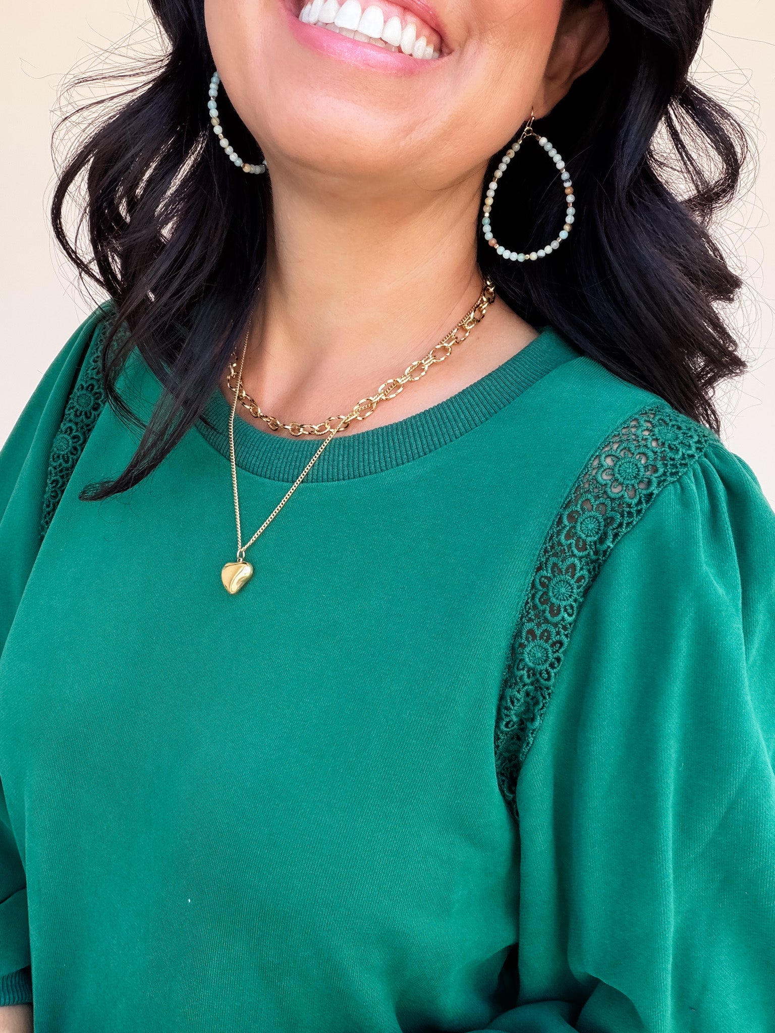 Laced With Love Top | Hunter Green