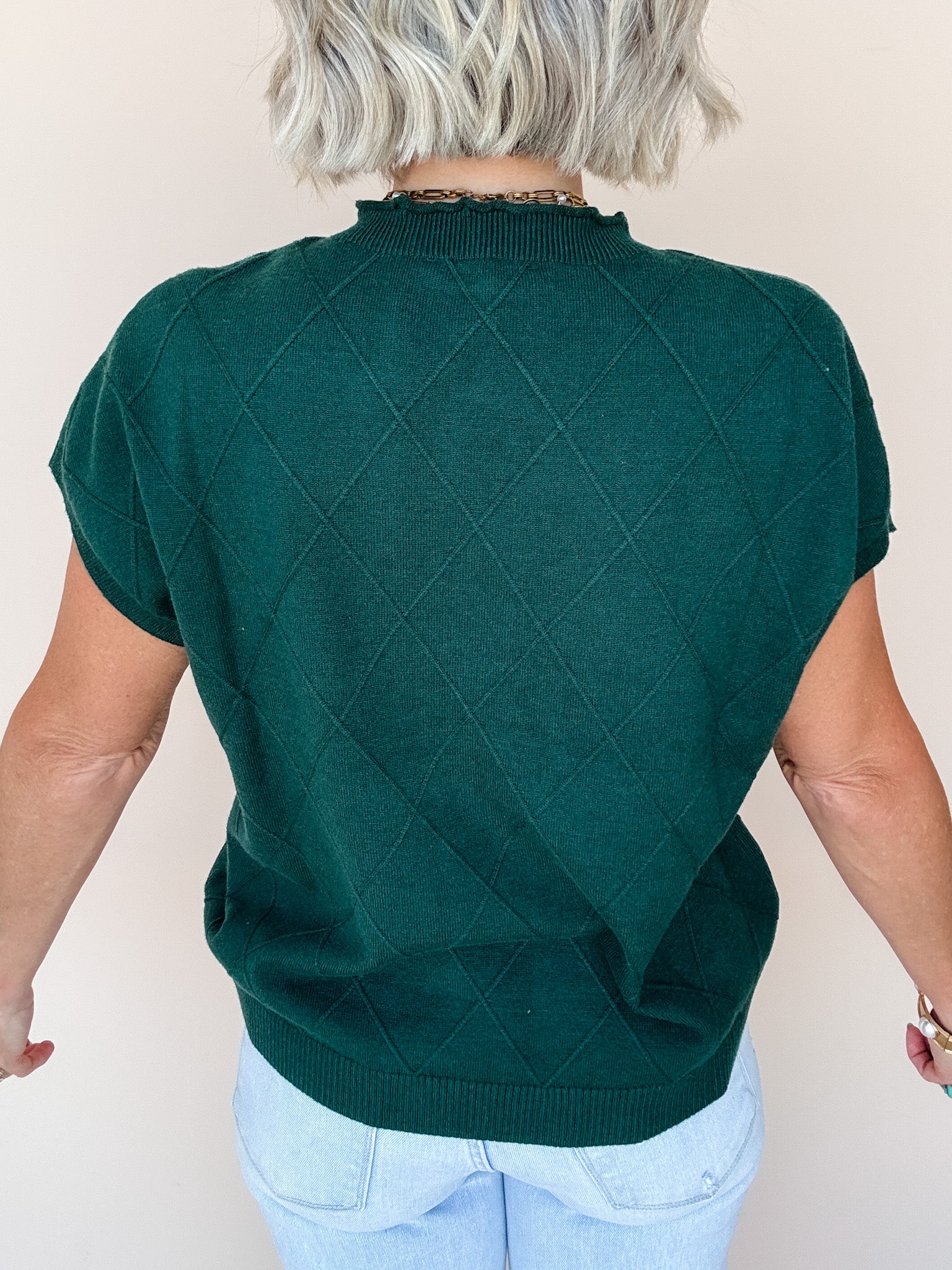 Diamond Ridge Knit Top | Hunter Green