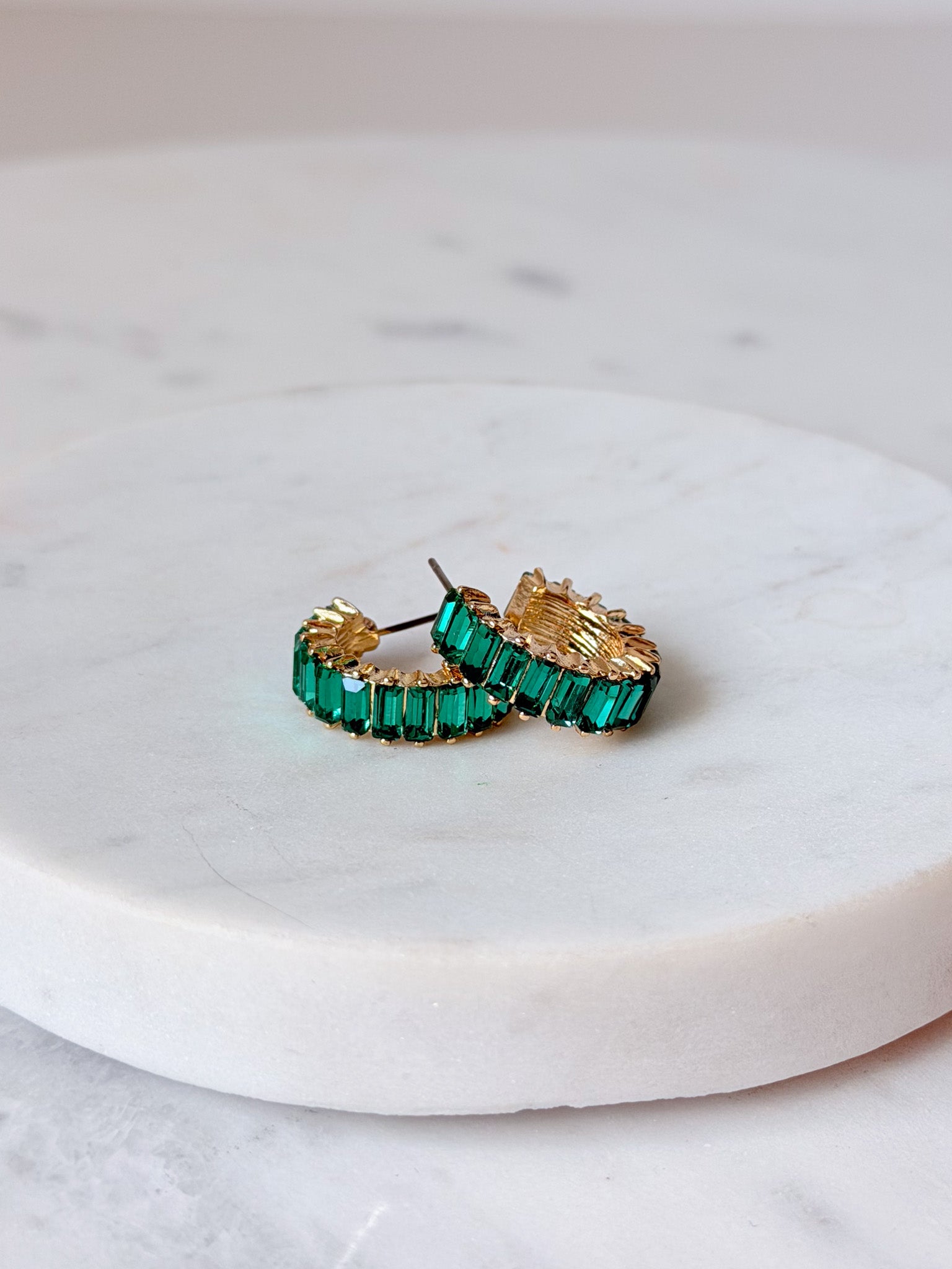 Radiant Ring Earrings | Green