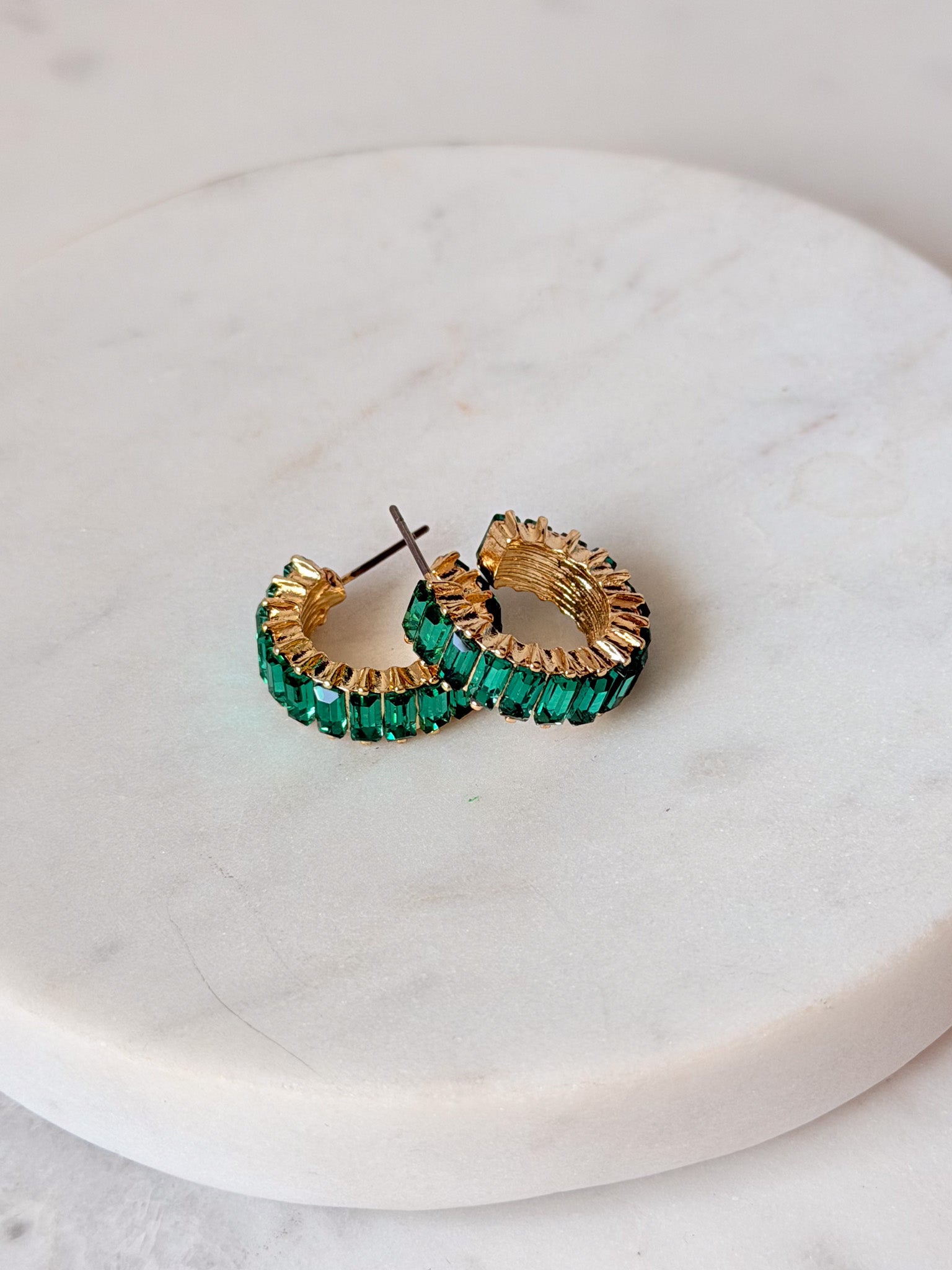 Radiant Ring Earrings | Green