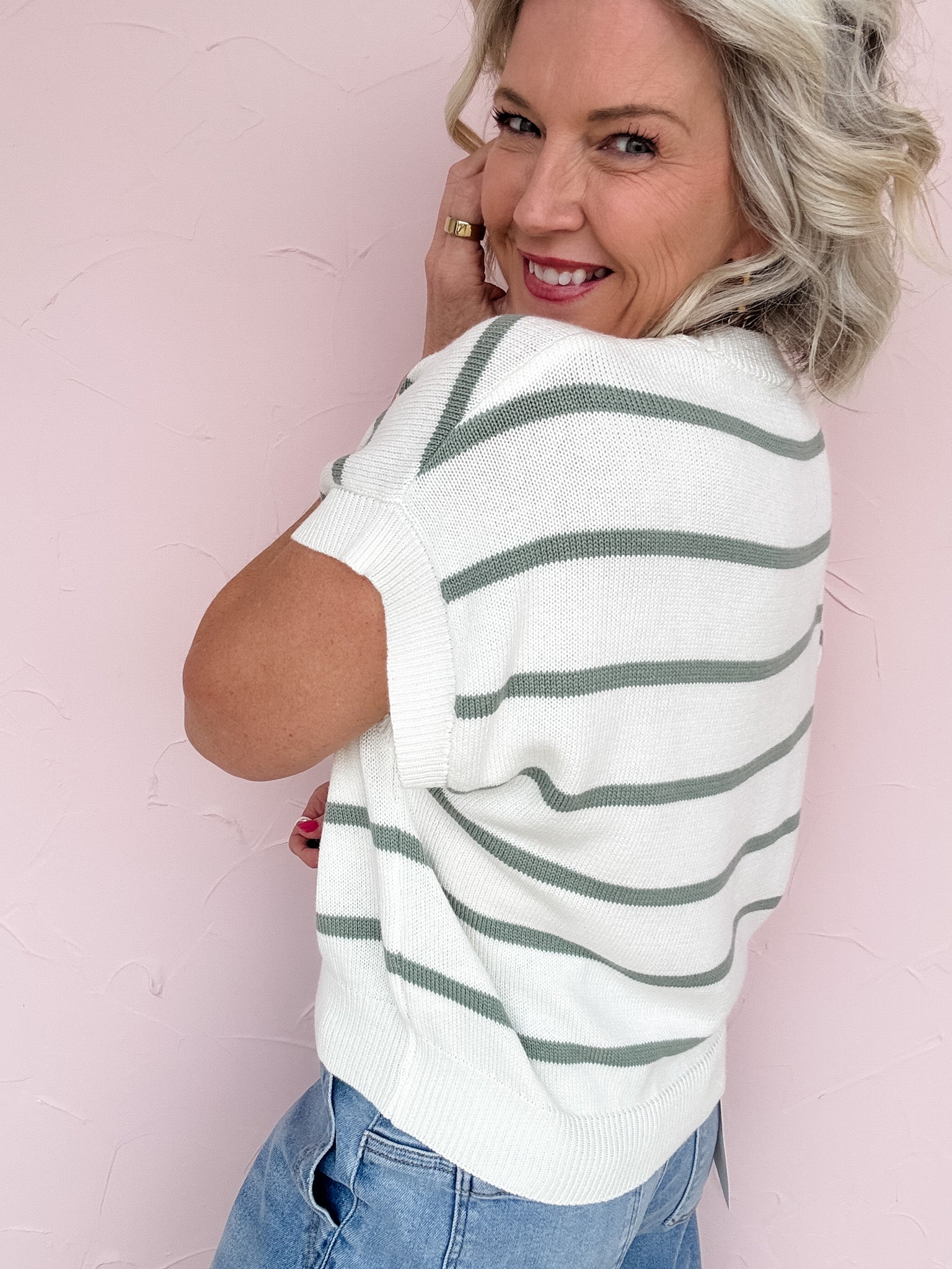 Sage Horizon Knit Top