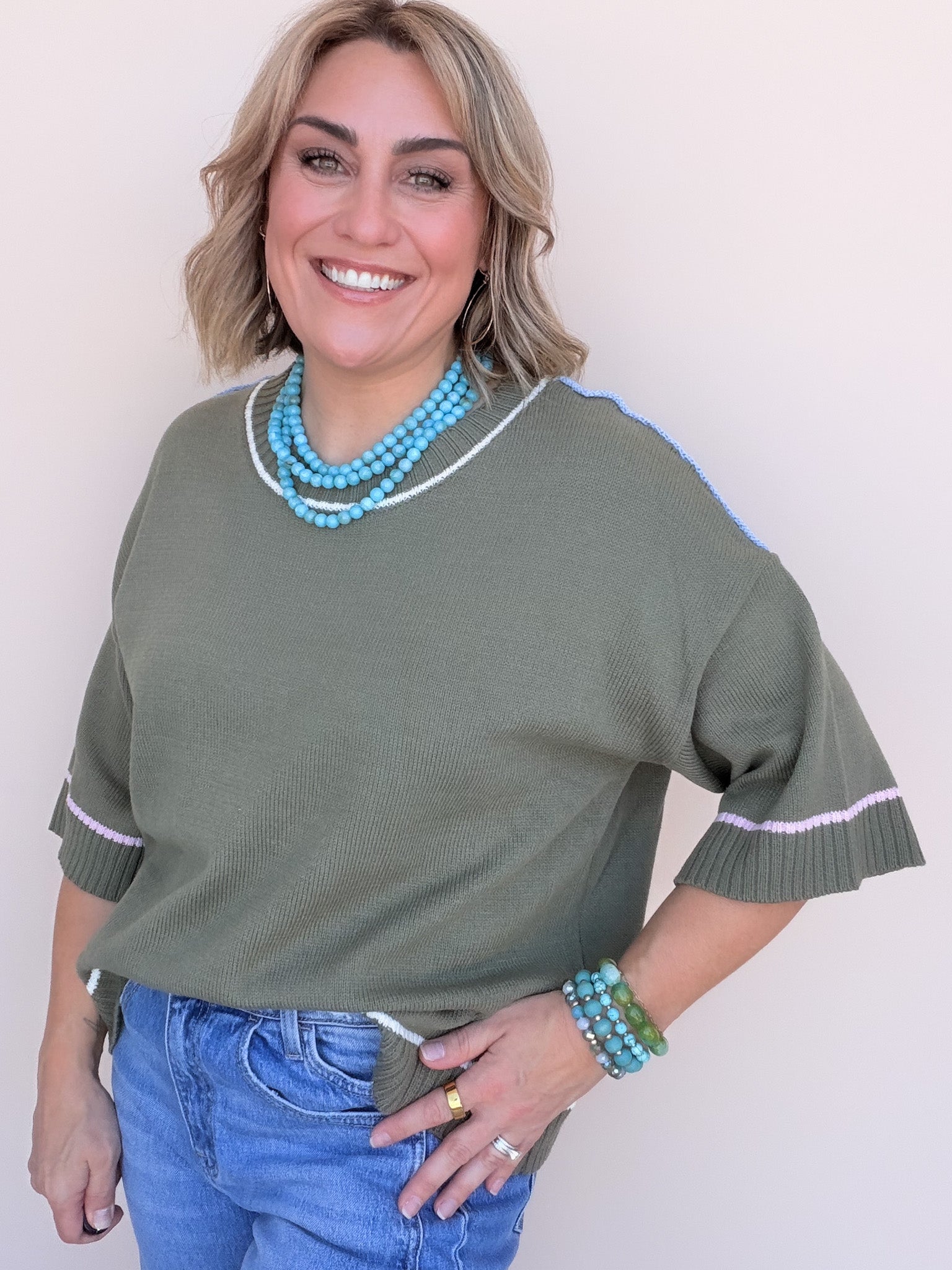 Out of Line Knit Top
