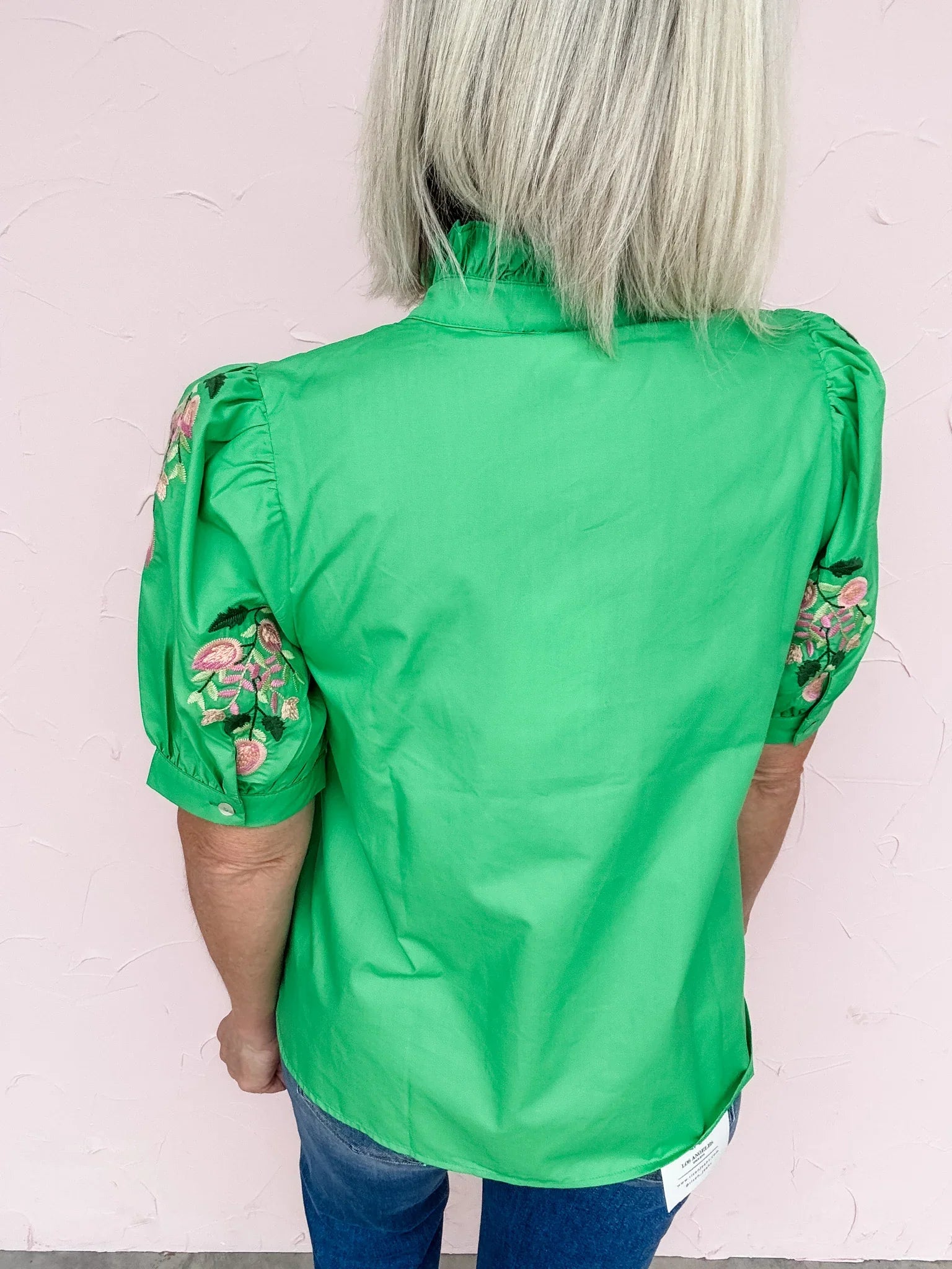 Flor Verde Embroidered Top