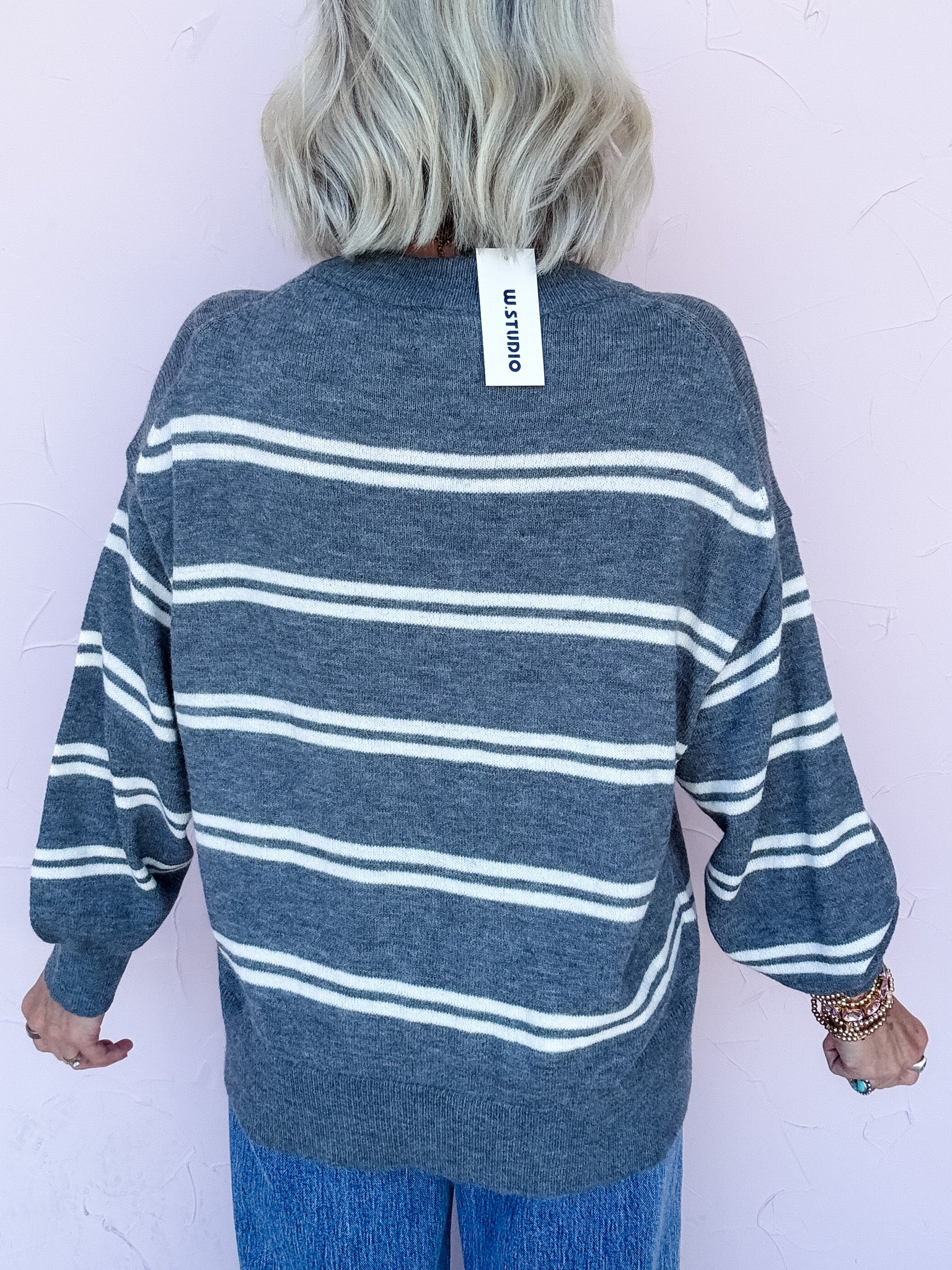 Stripe Scene Sweater | Charcoal