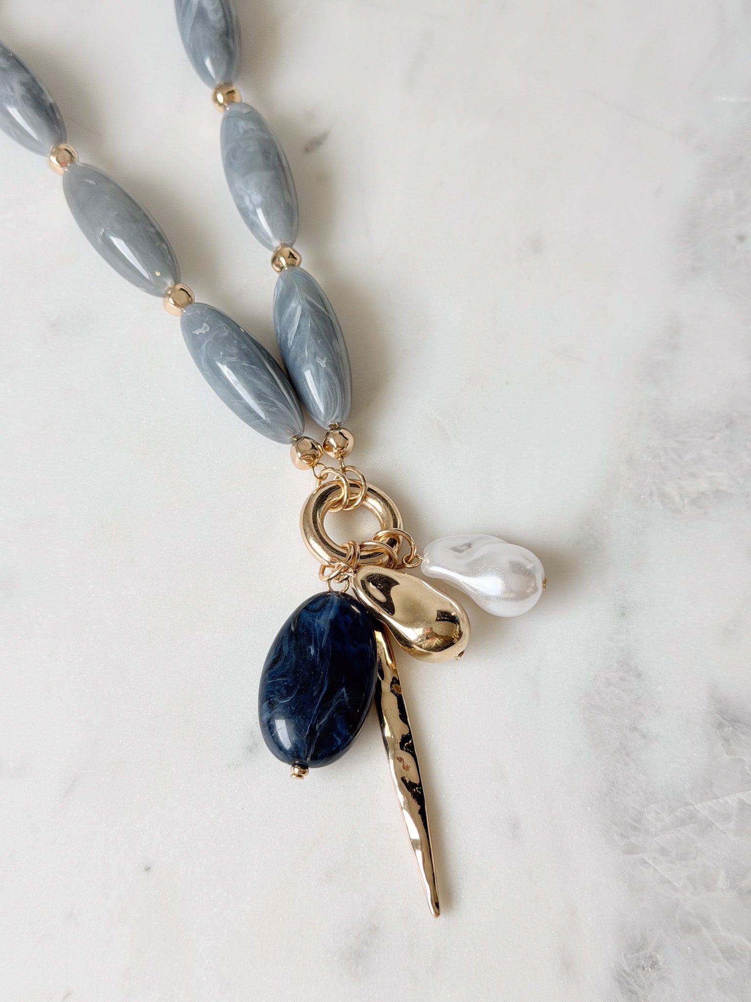 Stone Story Necklace | Gray