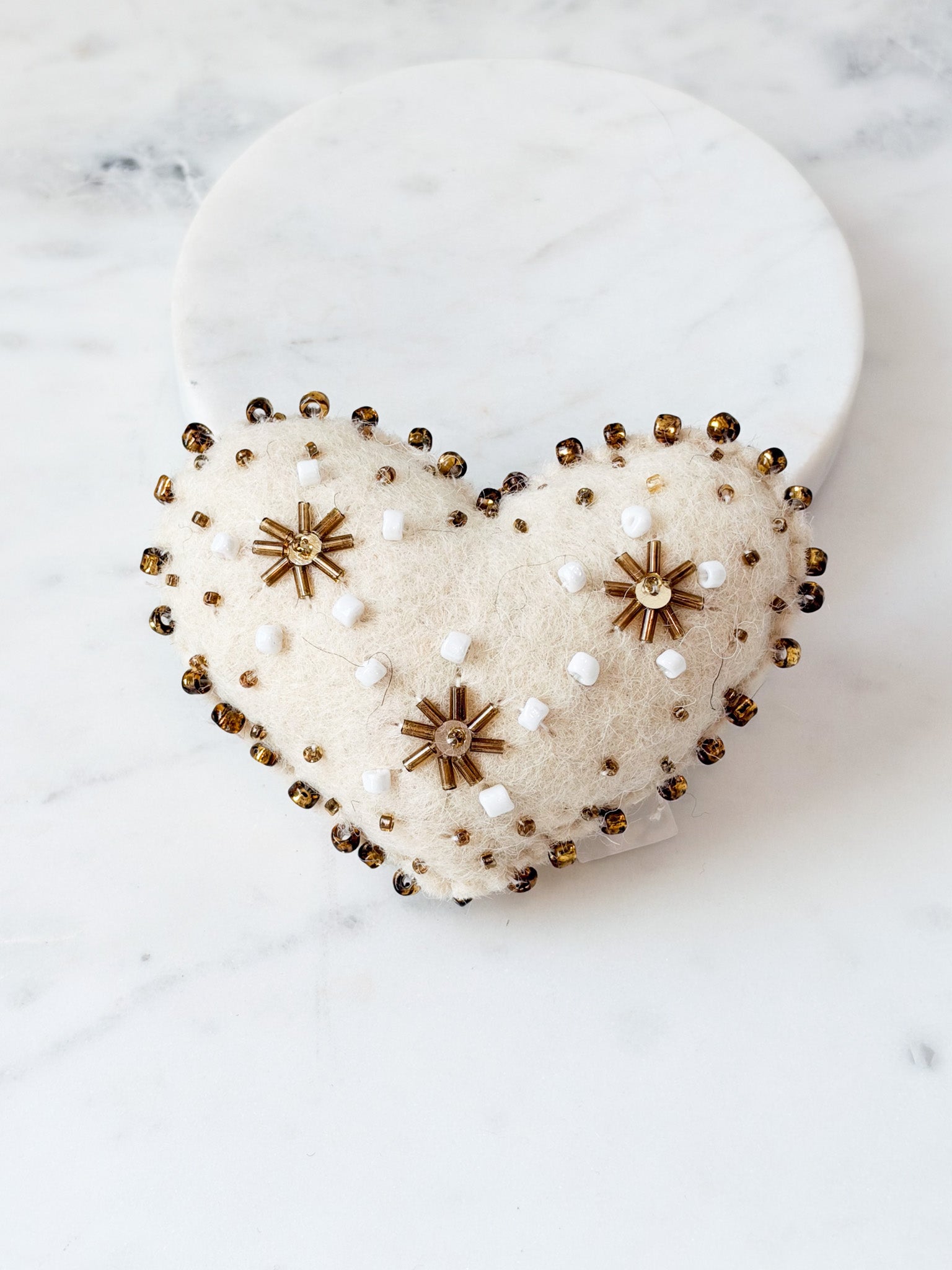 Stitched Heart Felt Ornament