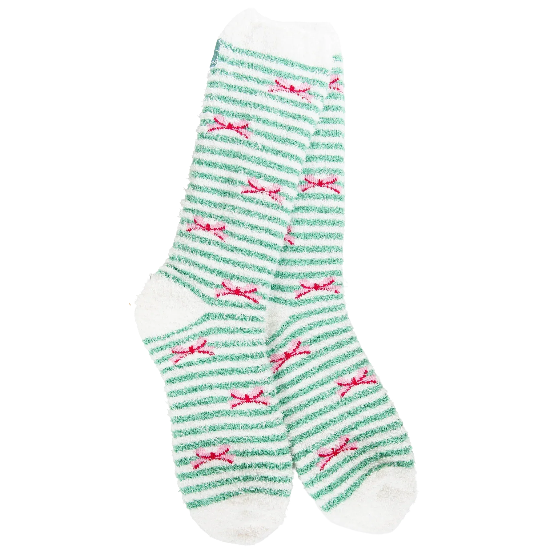 Holiday Bow Cozy Crew Socks