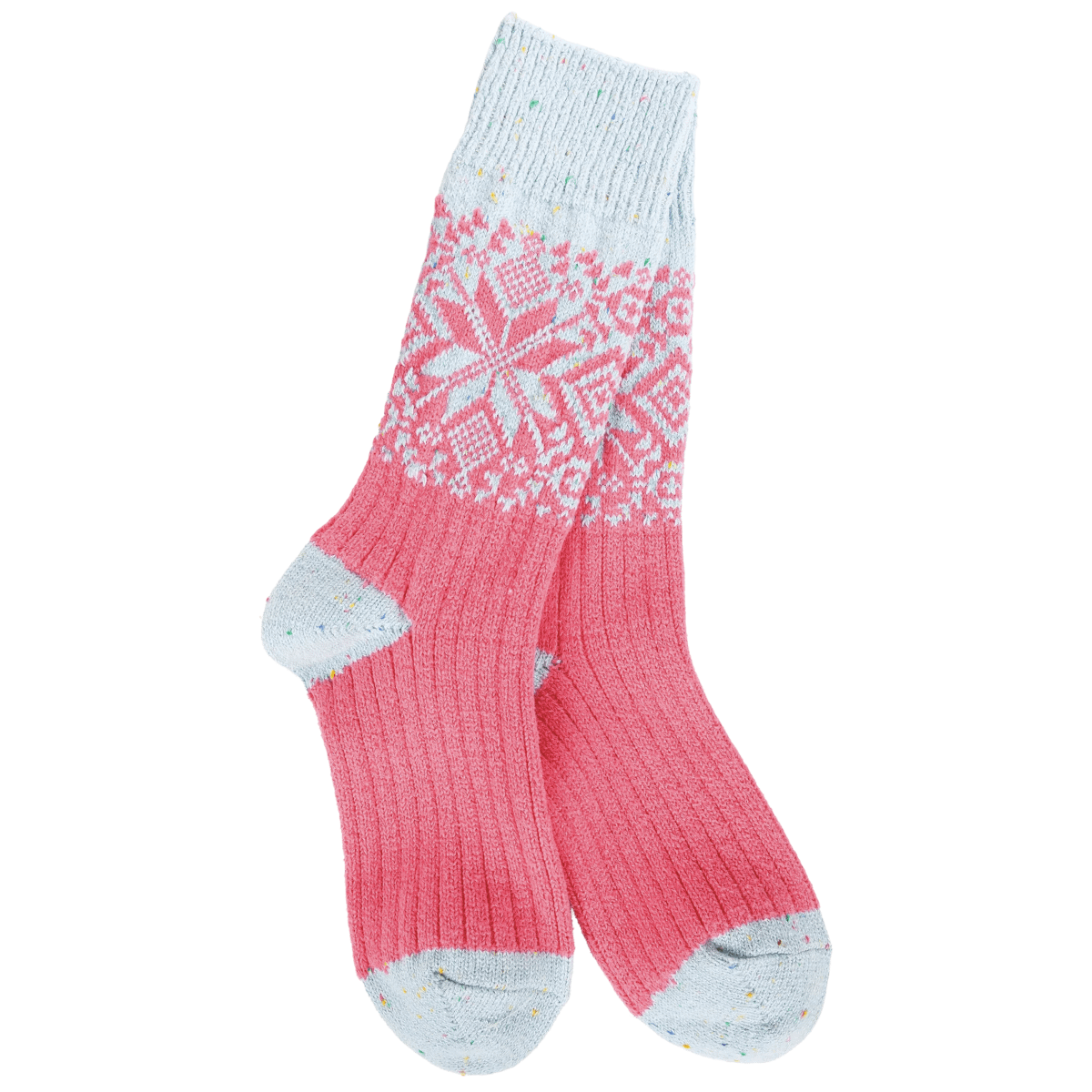 Holiday Pink/Blue Confetti Crew Socks