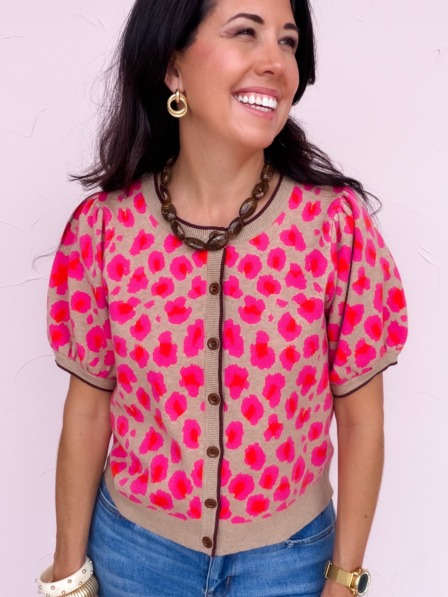 Wild Side Cardigan | Fuchsia