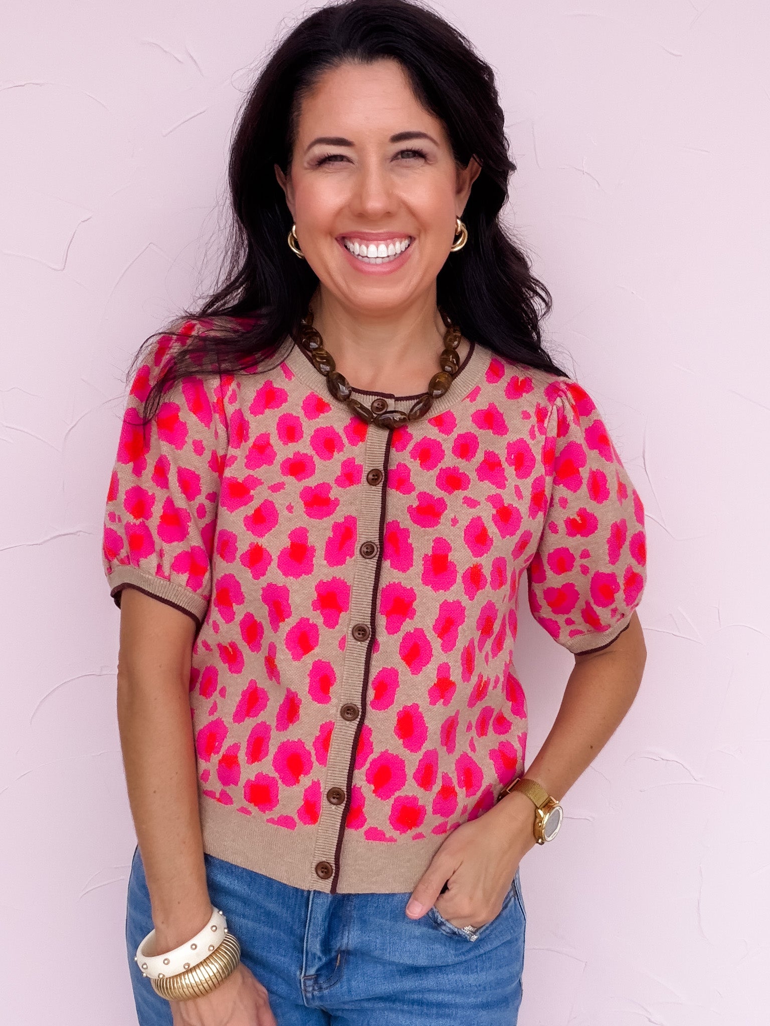Wild Side Cardigan | Fuchsia