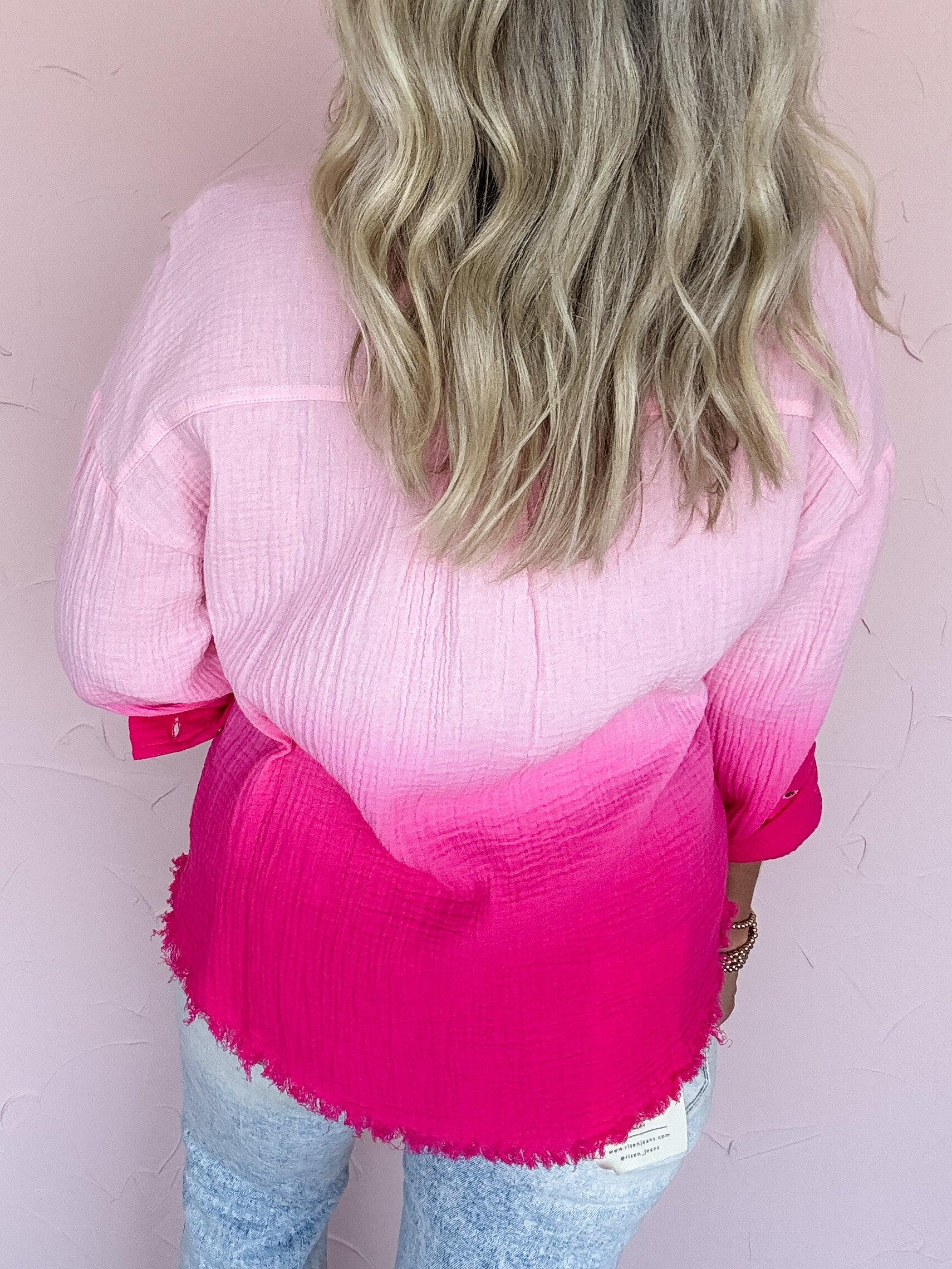 Bubble Gum Dip Dye Top- FINAL SALE