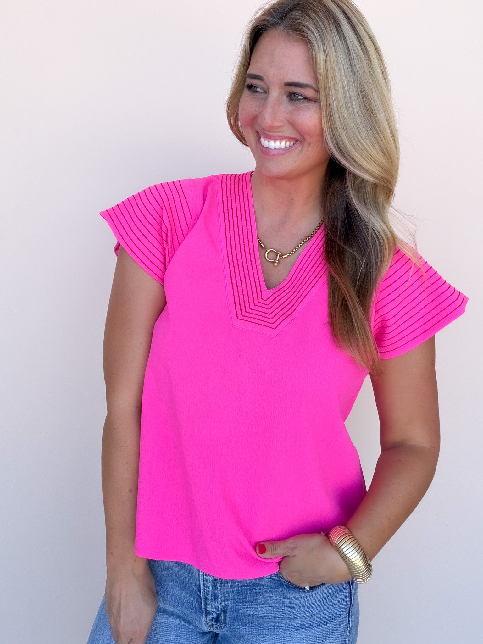 Clear Choice Top | Hot Pink