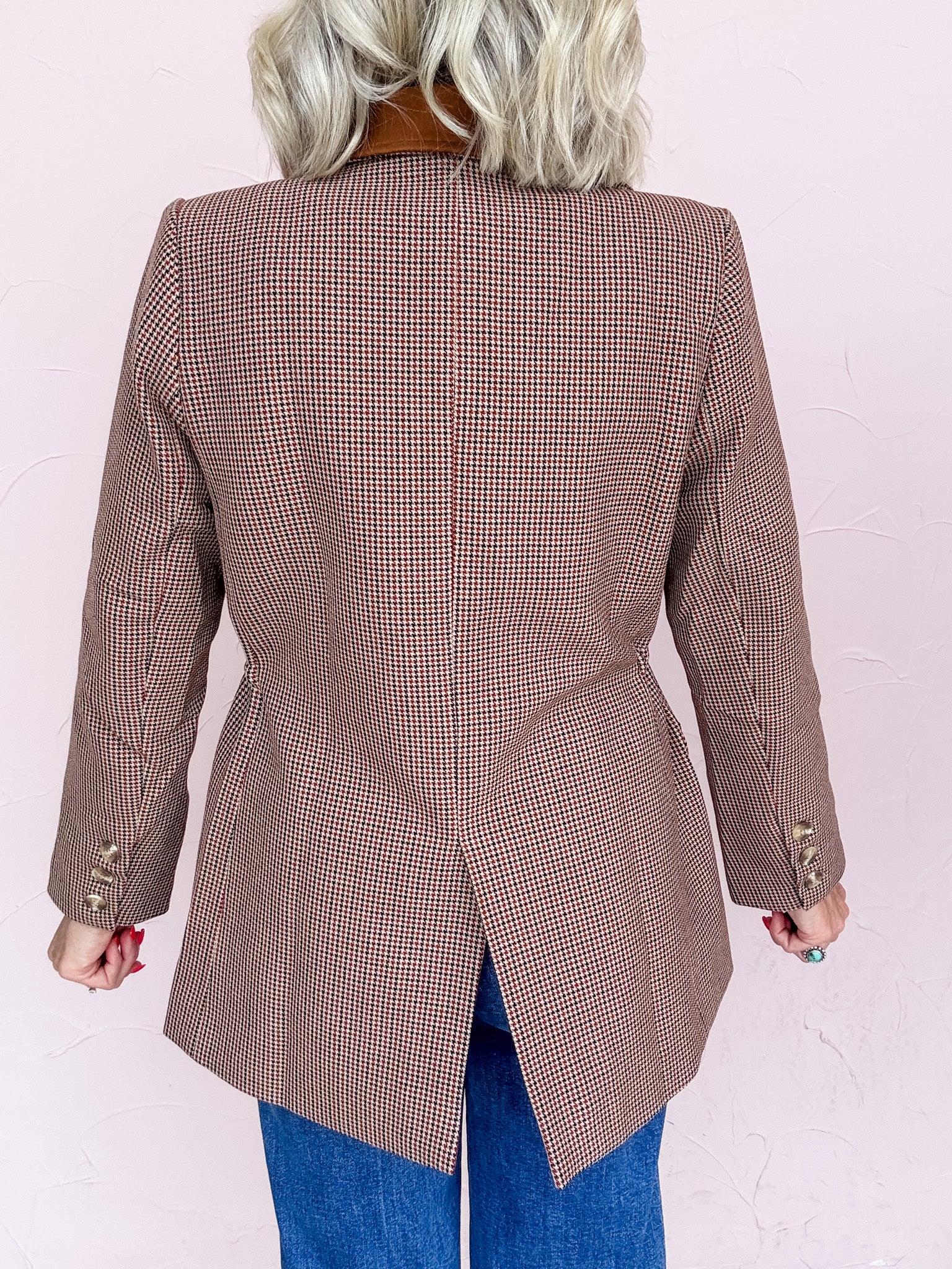 Houndstooth Honey Blazer
