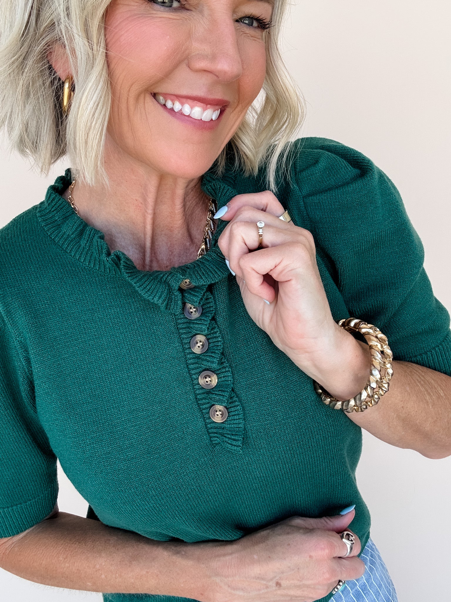 Come Home Ruffled Sweater | Sea Green