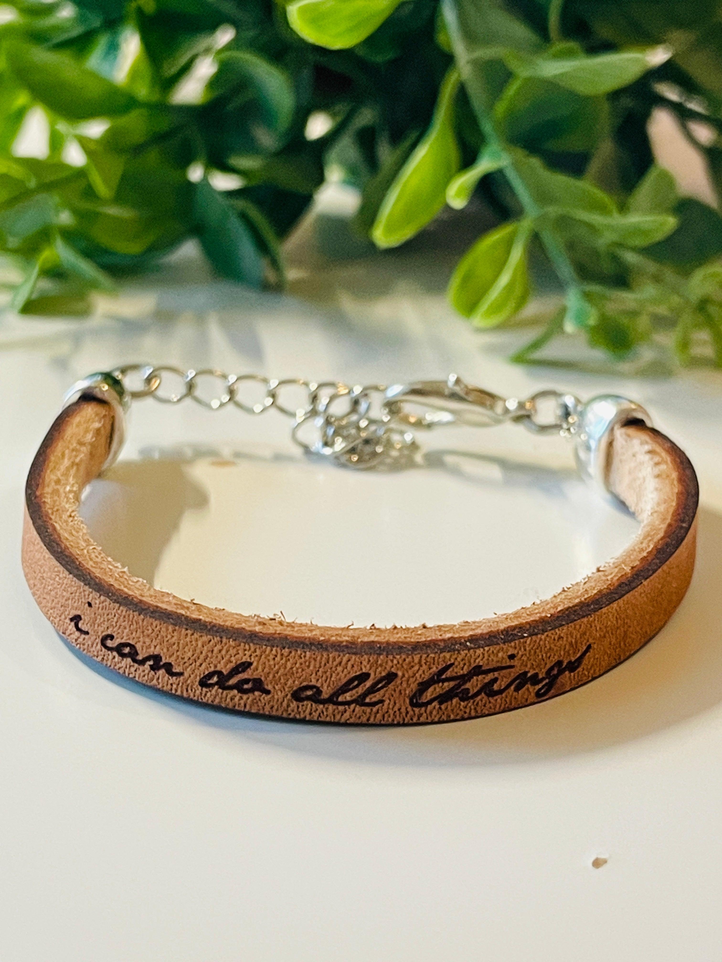 I Can Do All Things Leather Bracelet - Vintage Soul
