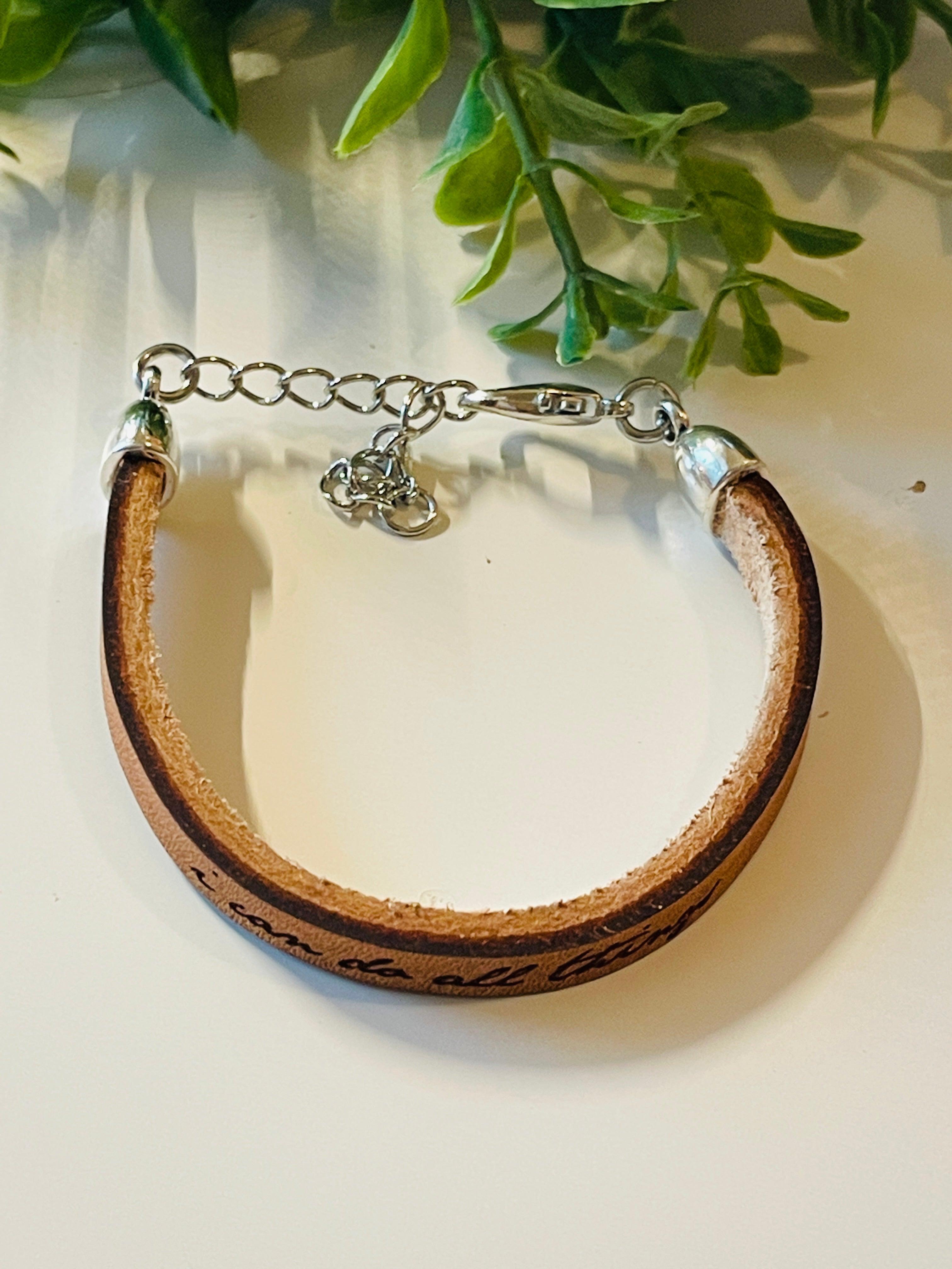 I Can Do All Things Leather Bracelet - Vintage Soul