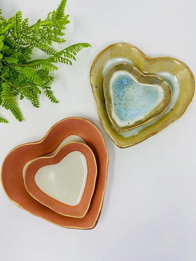Crackled Stoneware Heart Dish - Vintage Soul