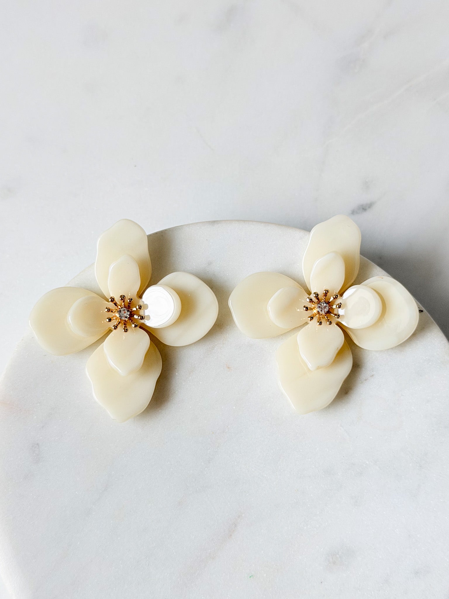 Ivory Petal Earrings