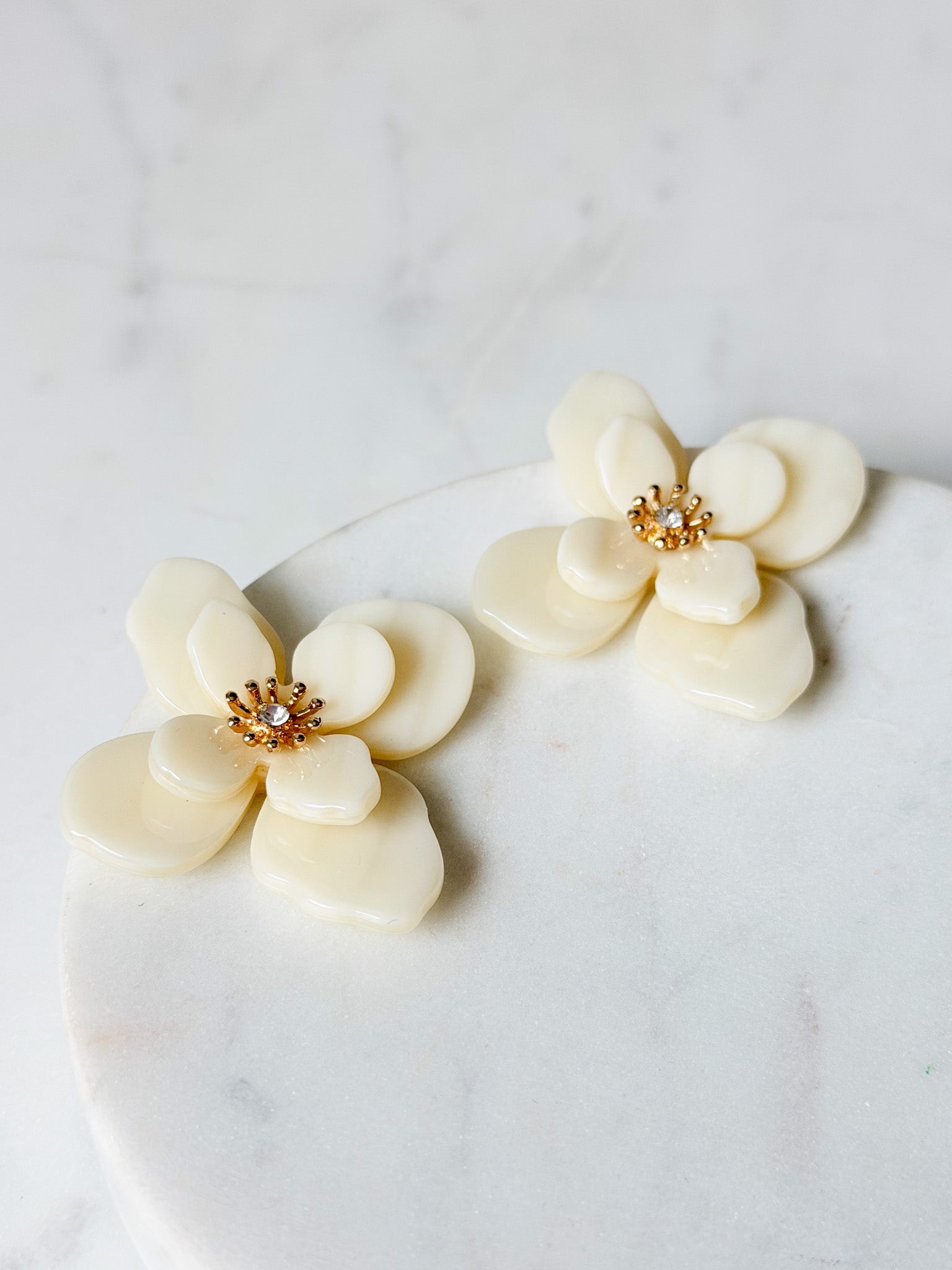 Ivory Petal Earrings