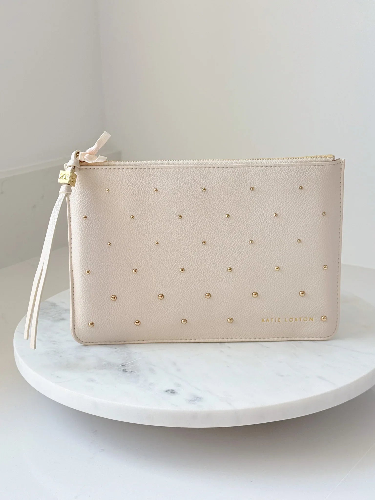 Katie Loxton Tassel Studded Charm Pouch | Off White