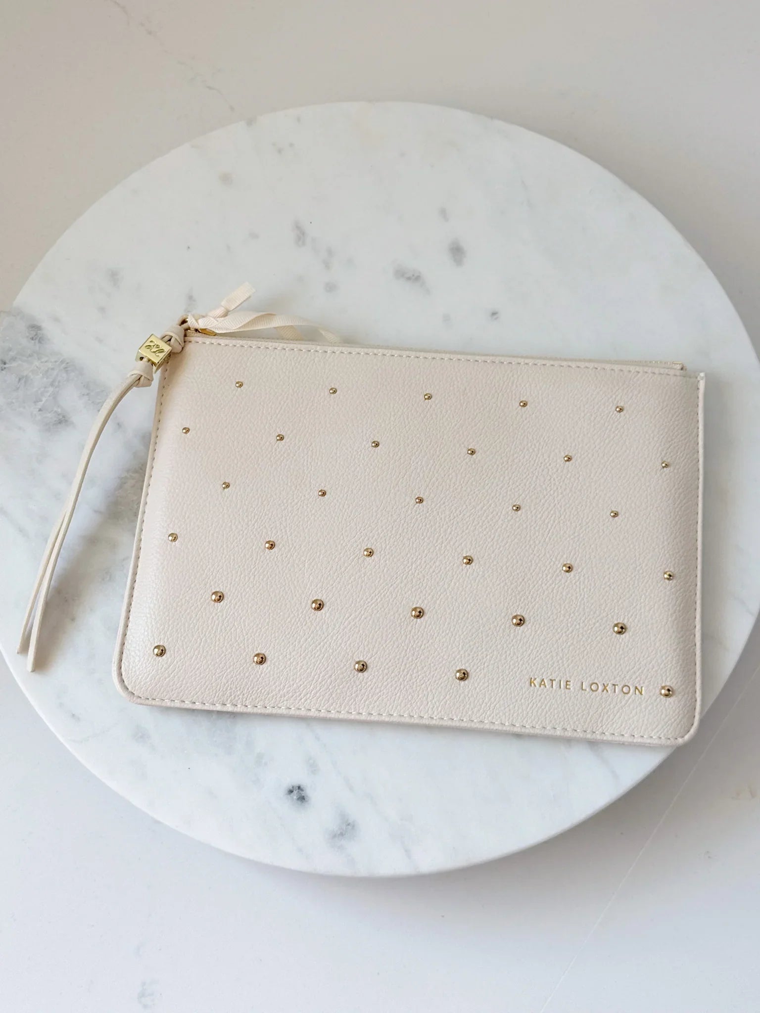 Katie Loxton Tassel Studded Charm Pouch | Off White