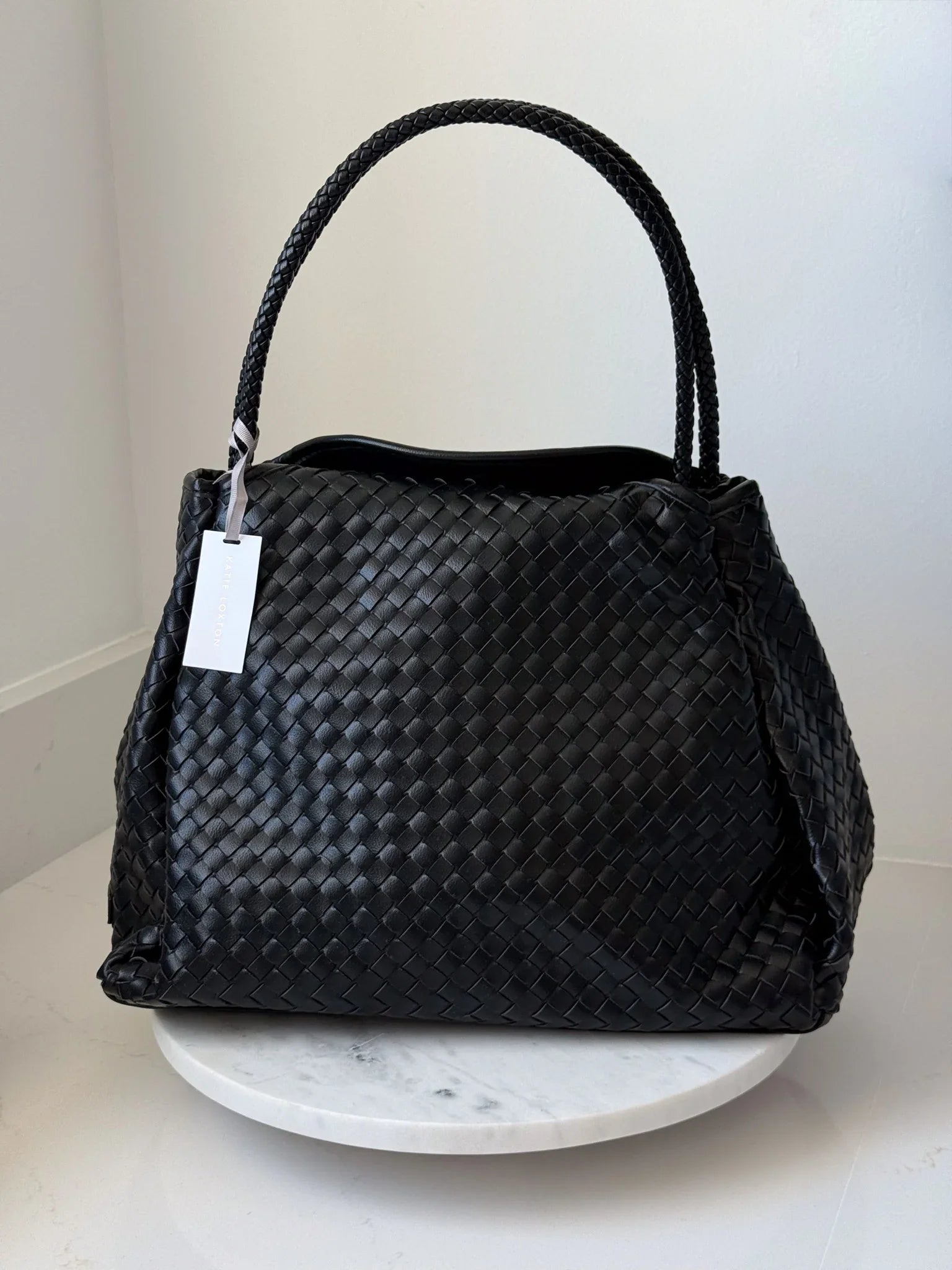 Nova Hand Woven Large Shoulder Bag | Black