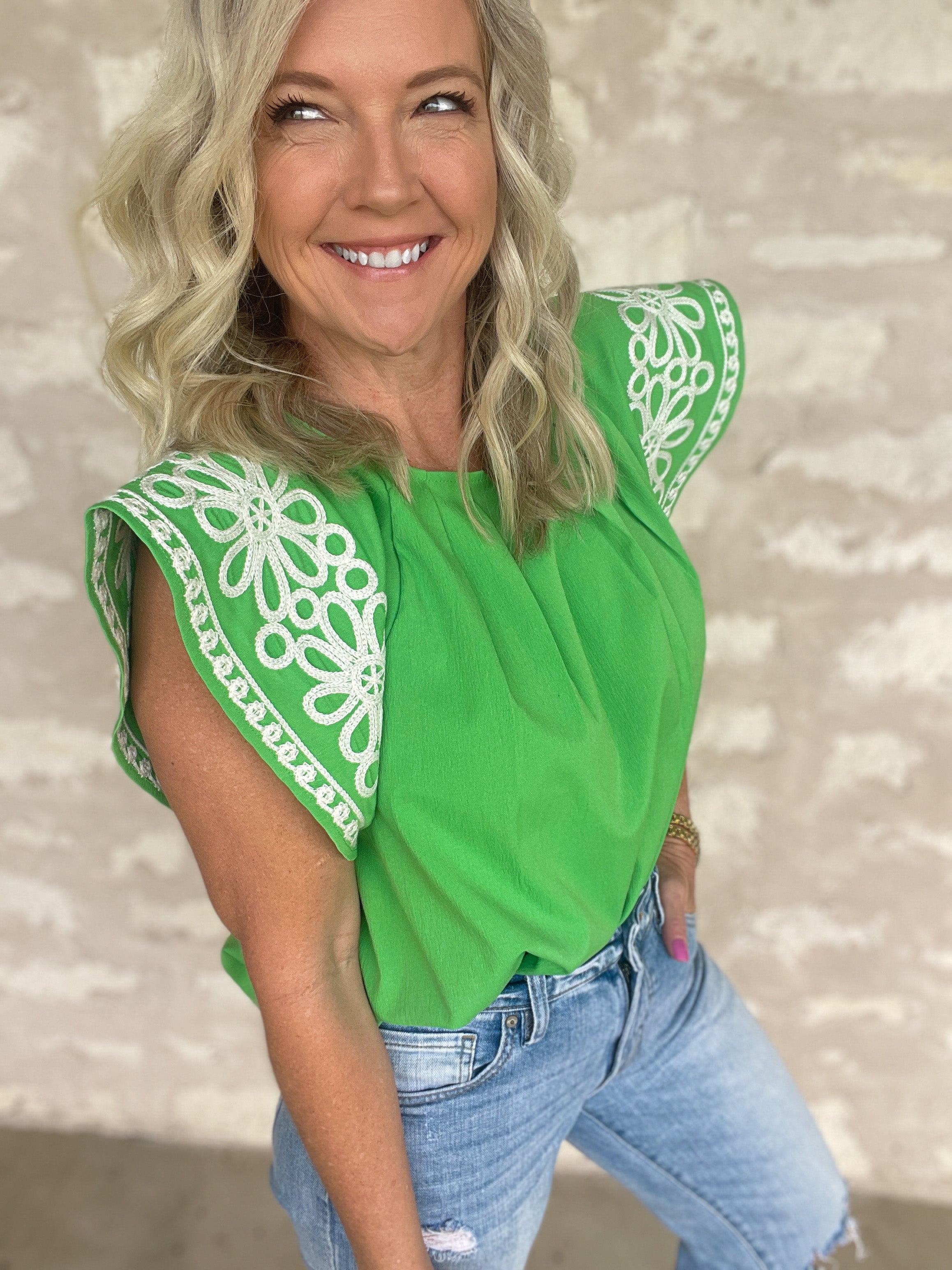 Tia Embroidered Top
