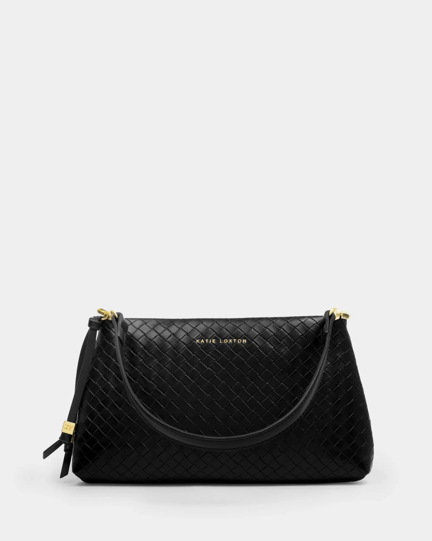 Nora Woven Black Clutch | Katie Loxton