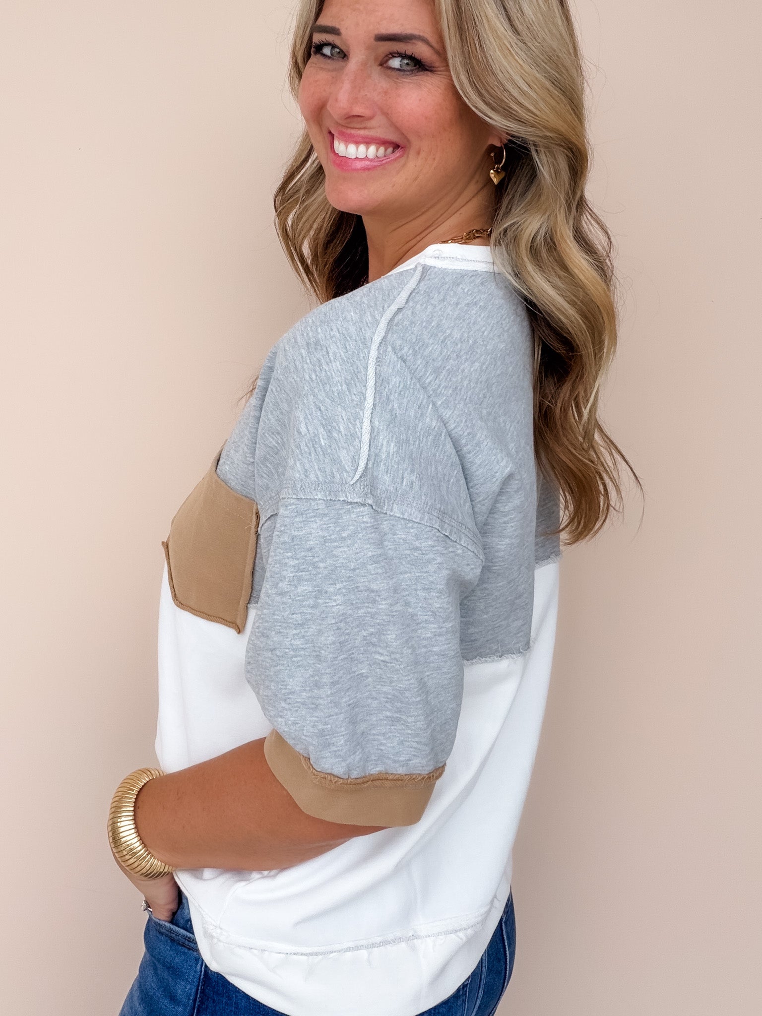 Rustic Bend Colorblock Top