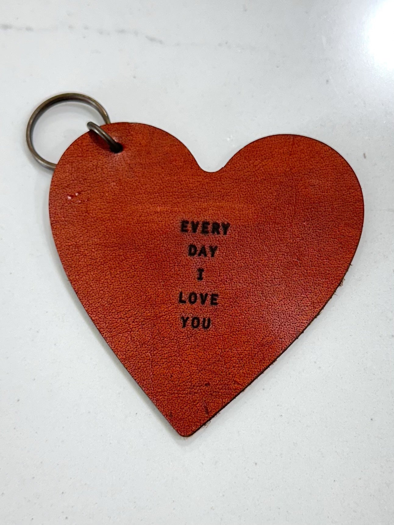 Leather Heart Keychain