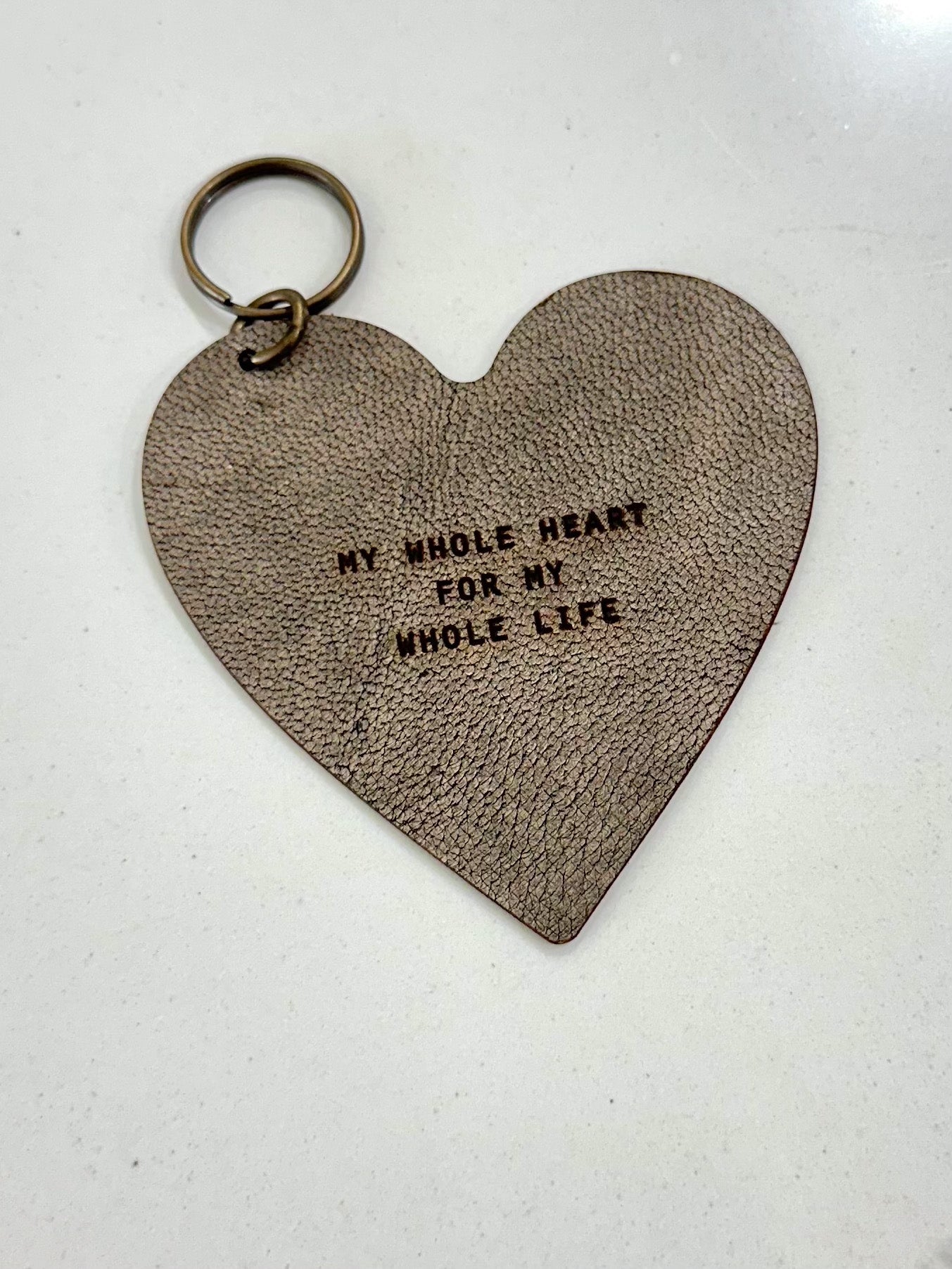 Leather Heart Keychain