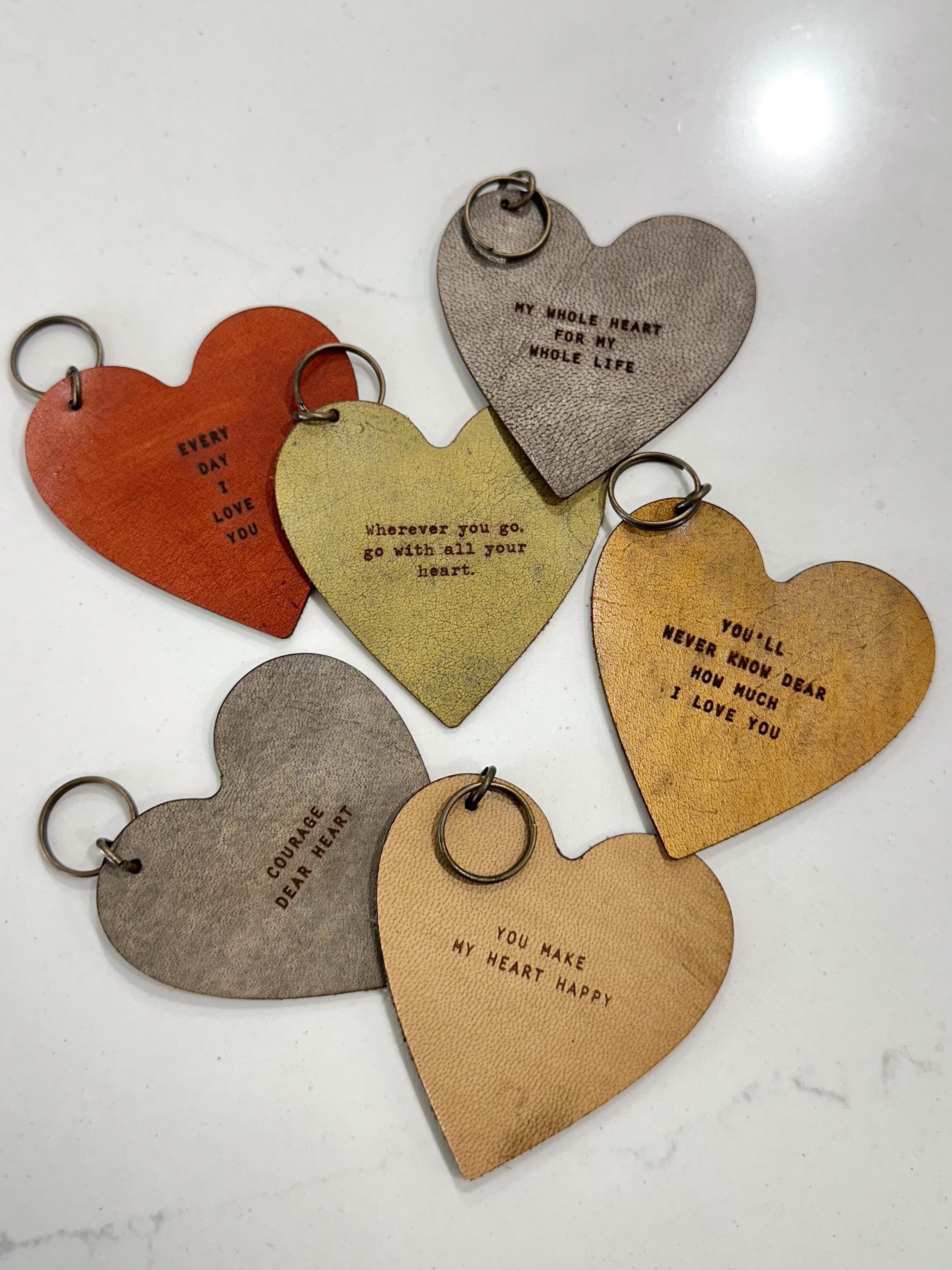 Leather Heart Keychain