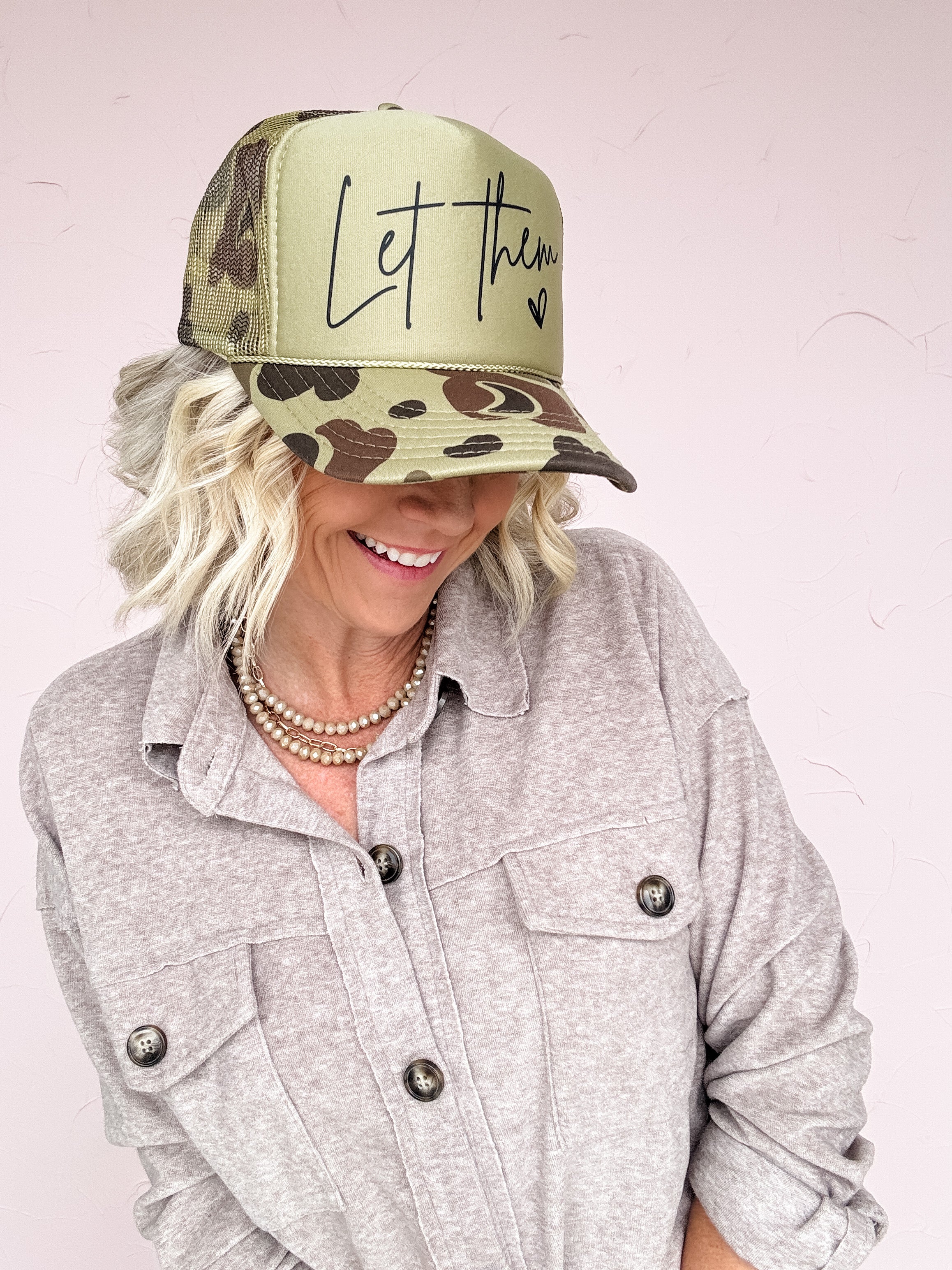 Let Them Camo Trucker Hat