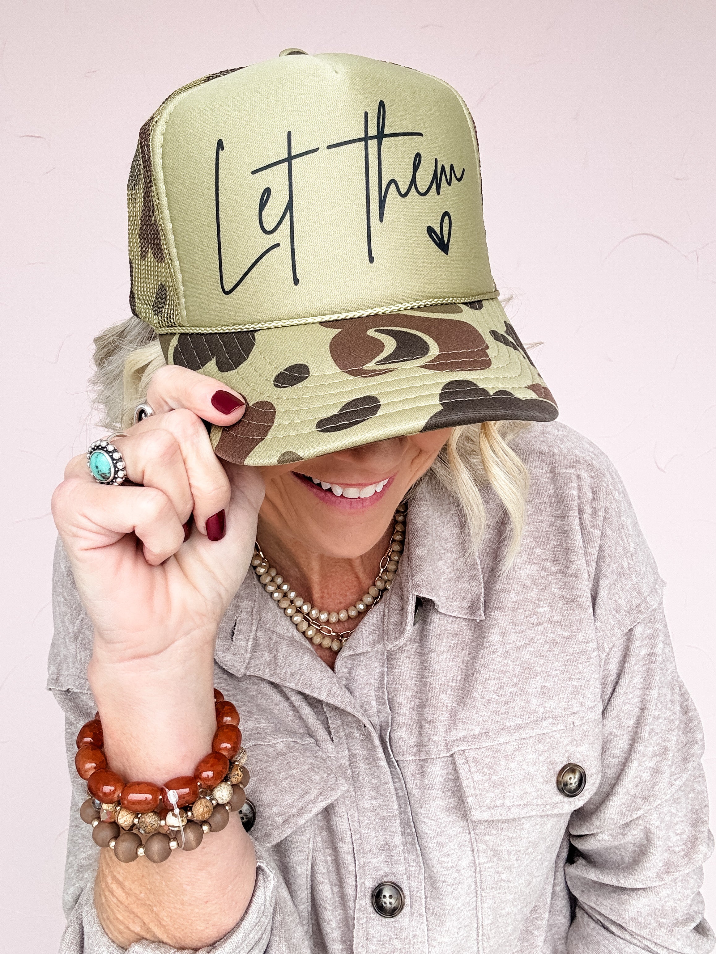 Let Them Camo Trucker Hat