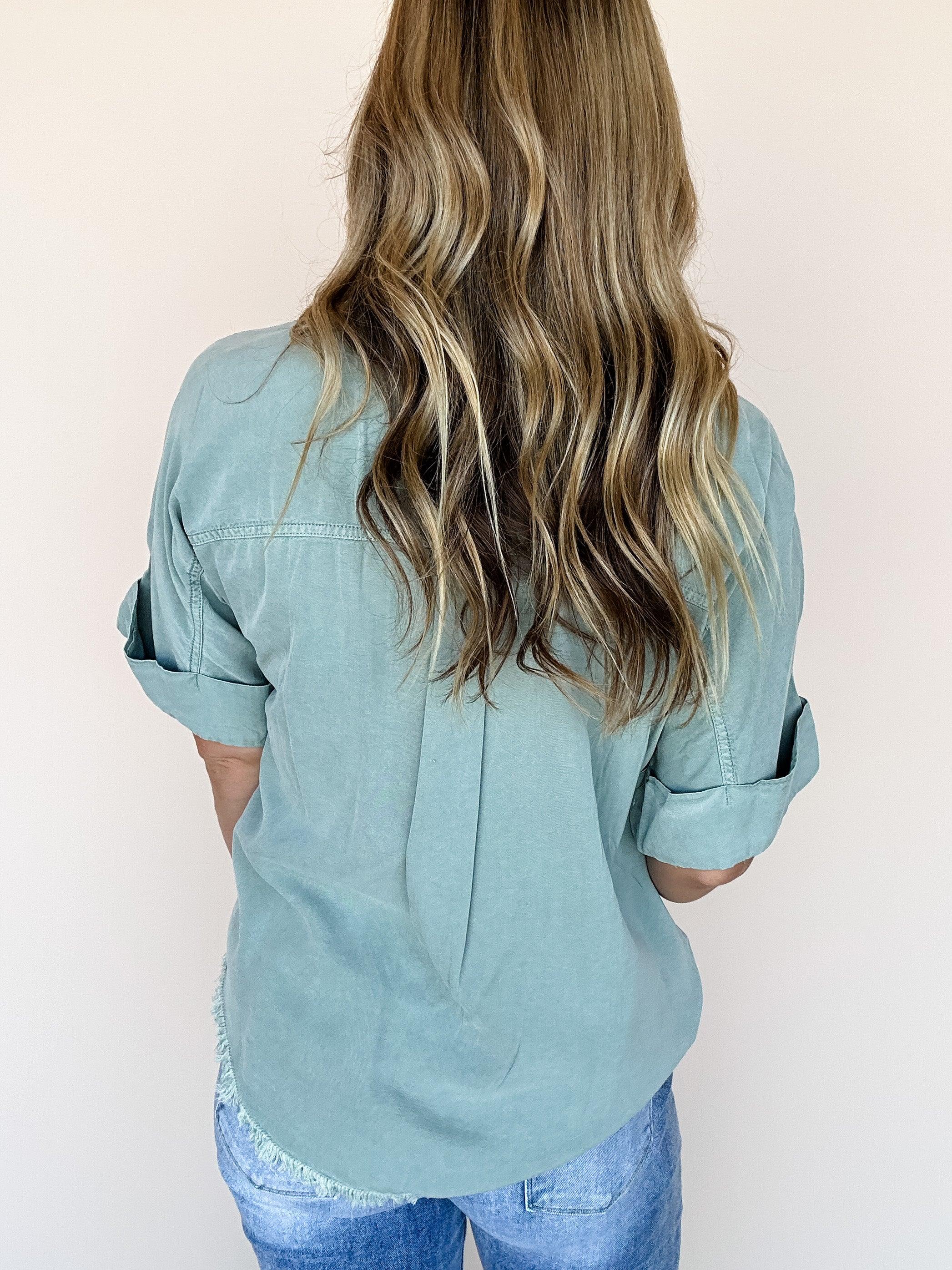 Serene Sky Chambray Top