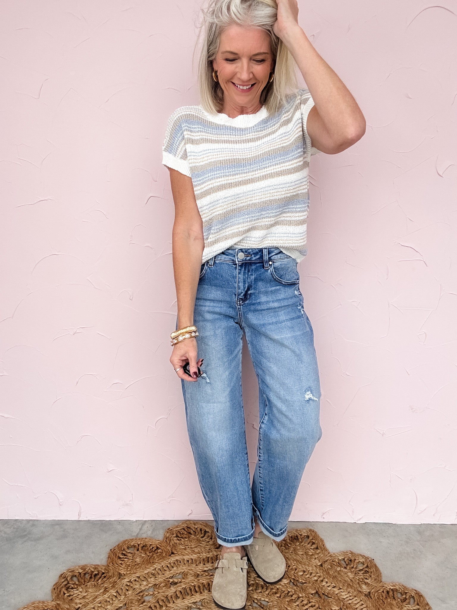 Easy Motion Barrel Jeans