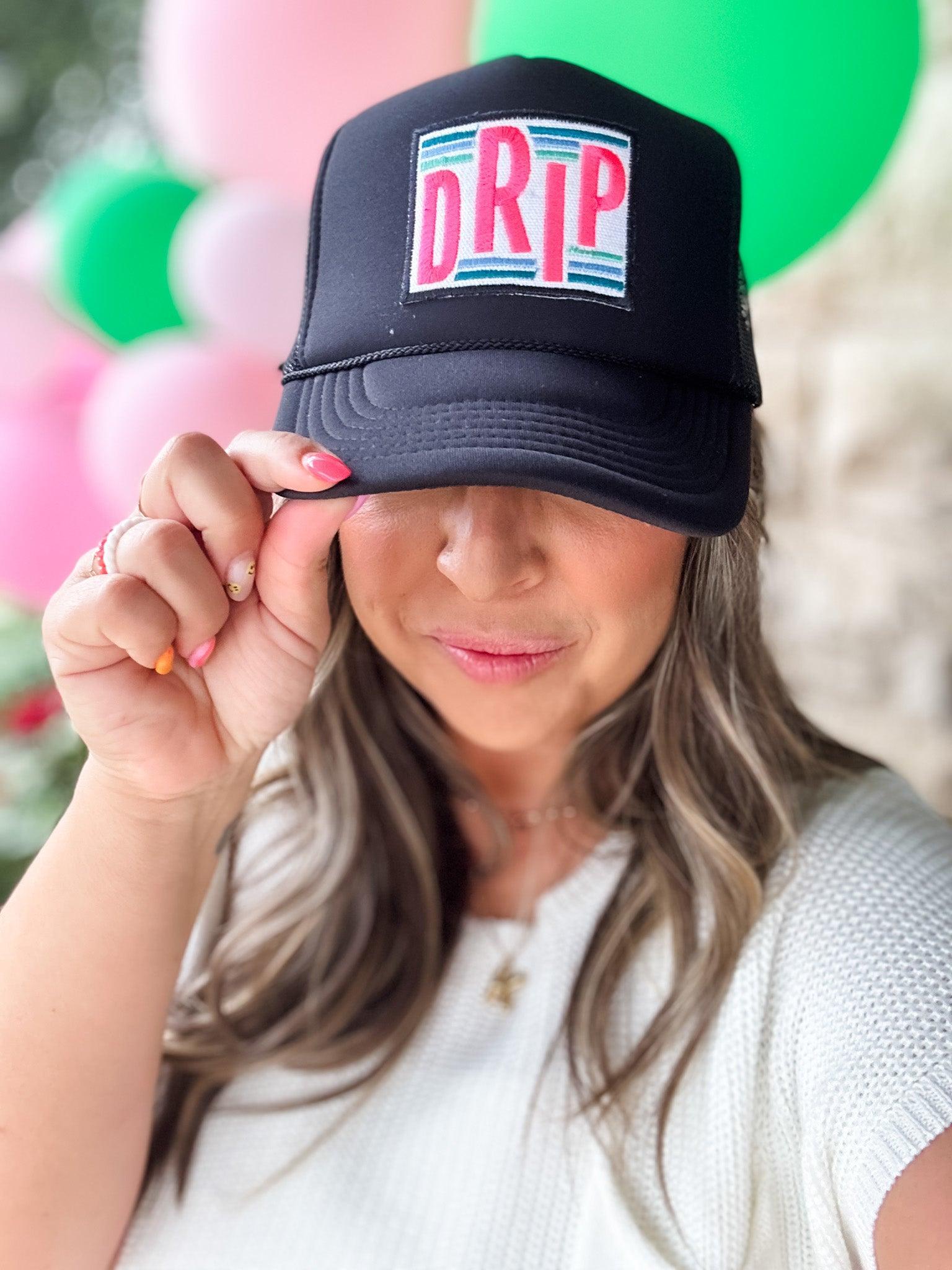 Black D R I P Trucker Hat