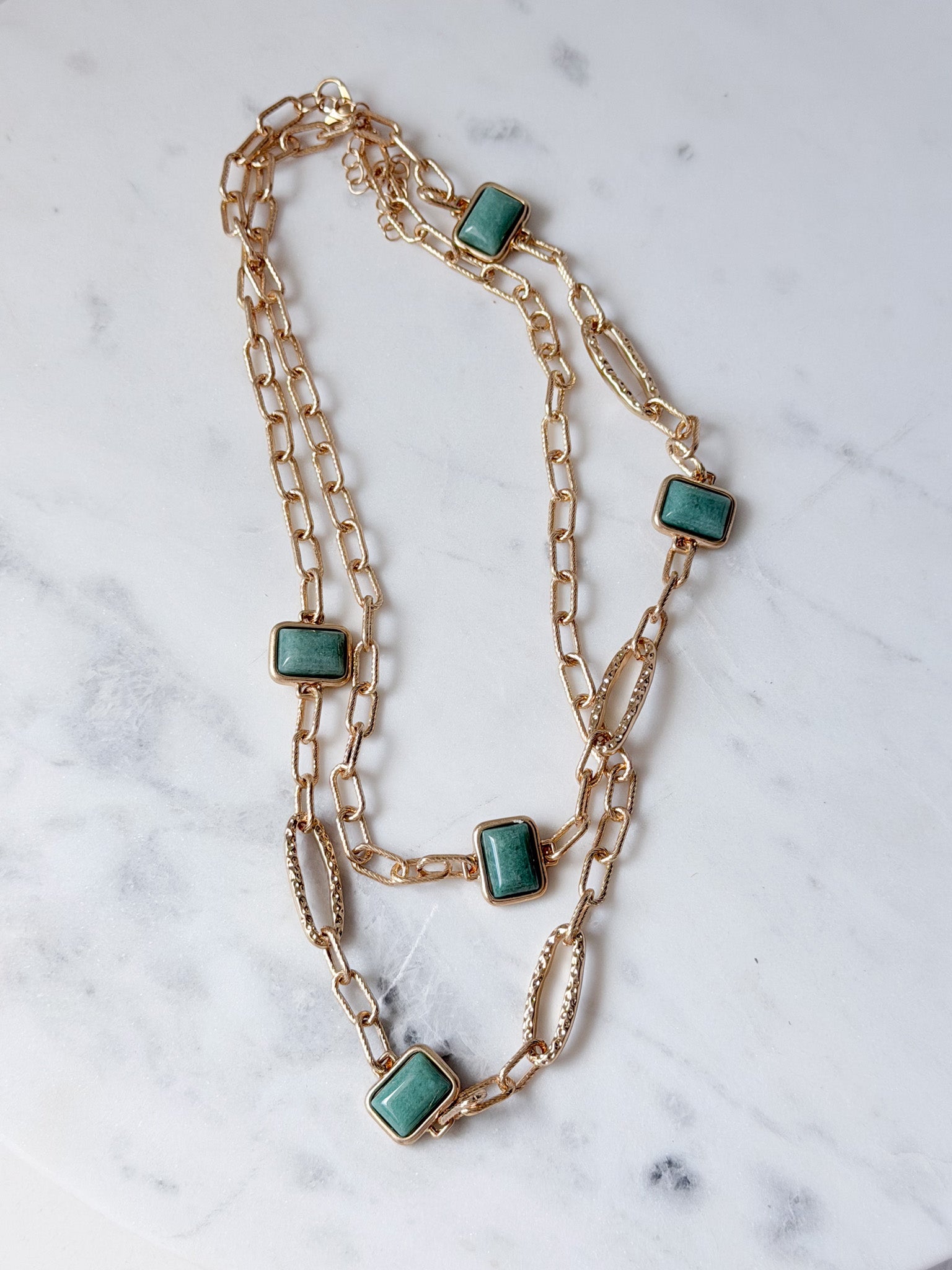 Jade Link Chain Necklace