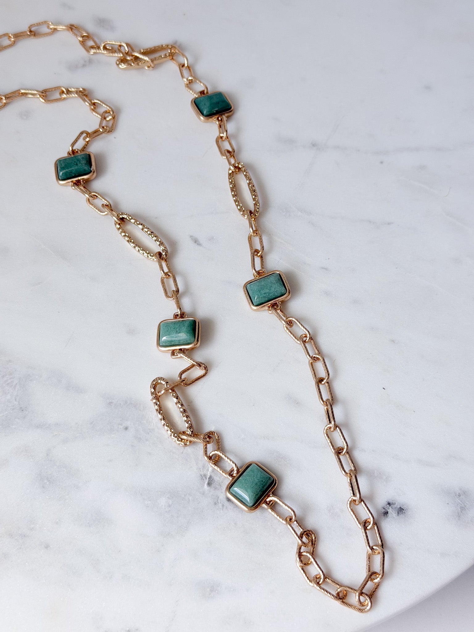 Jade Link Chain Necklace