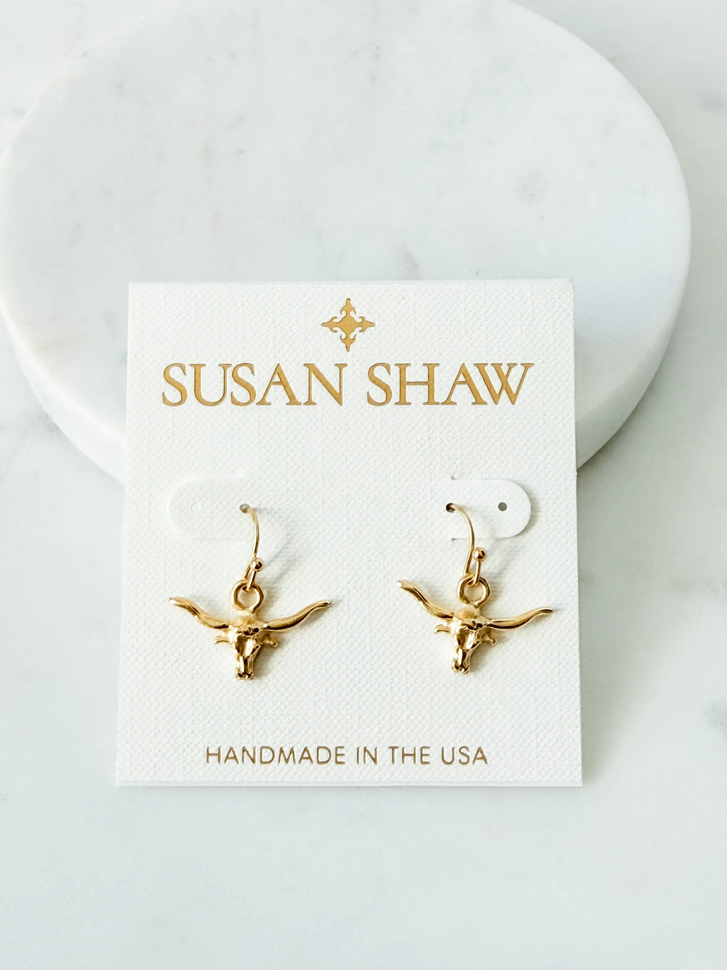 Mini Longhorn Earrings  .5" | Susan Shaw Designs