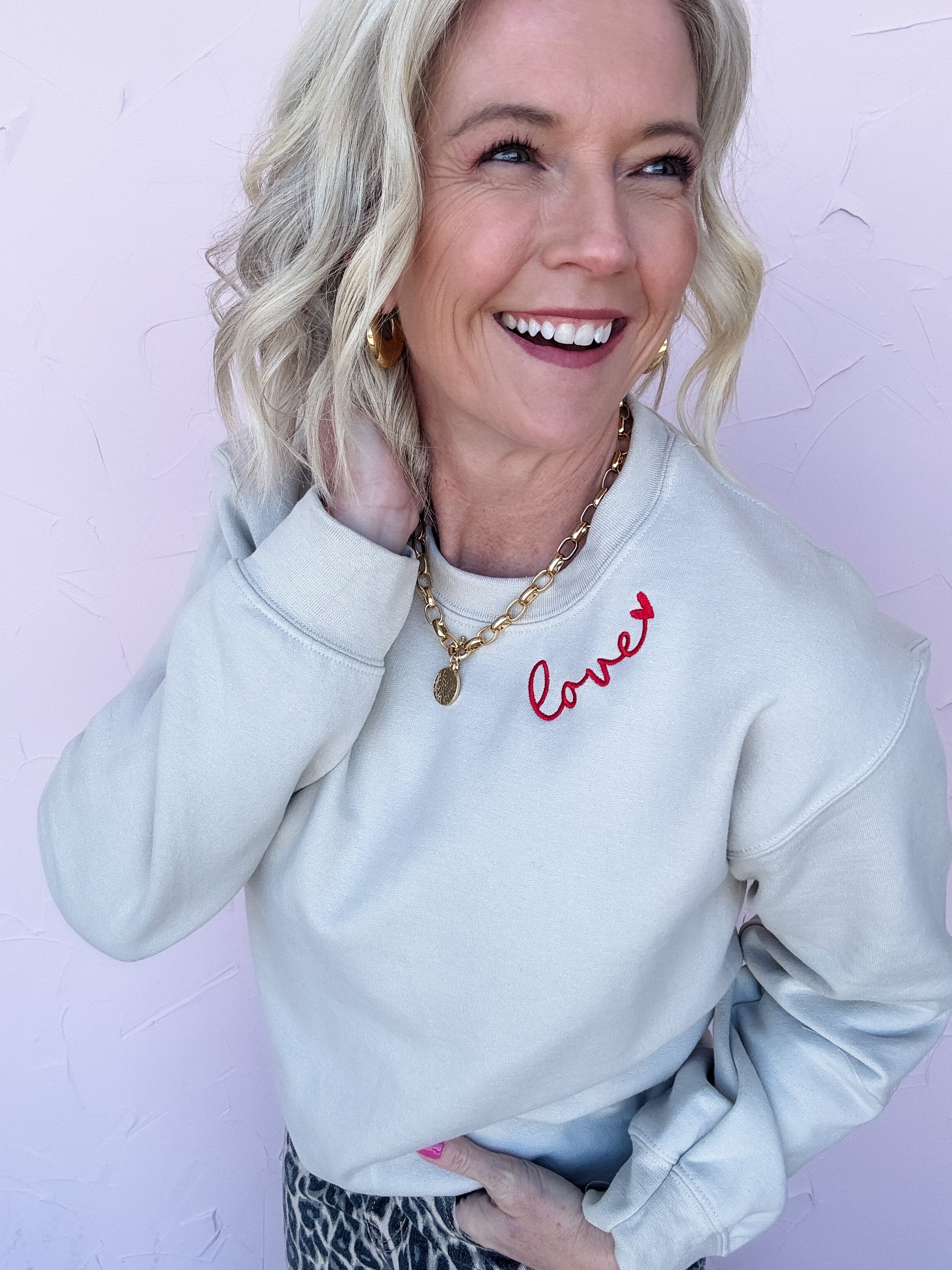 Love Embroidered Pullover