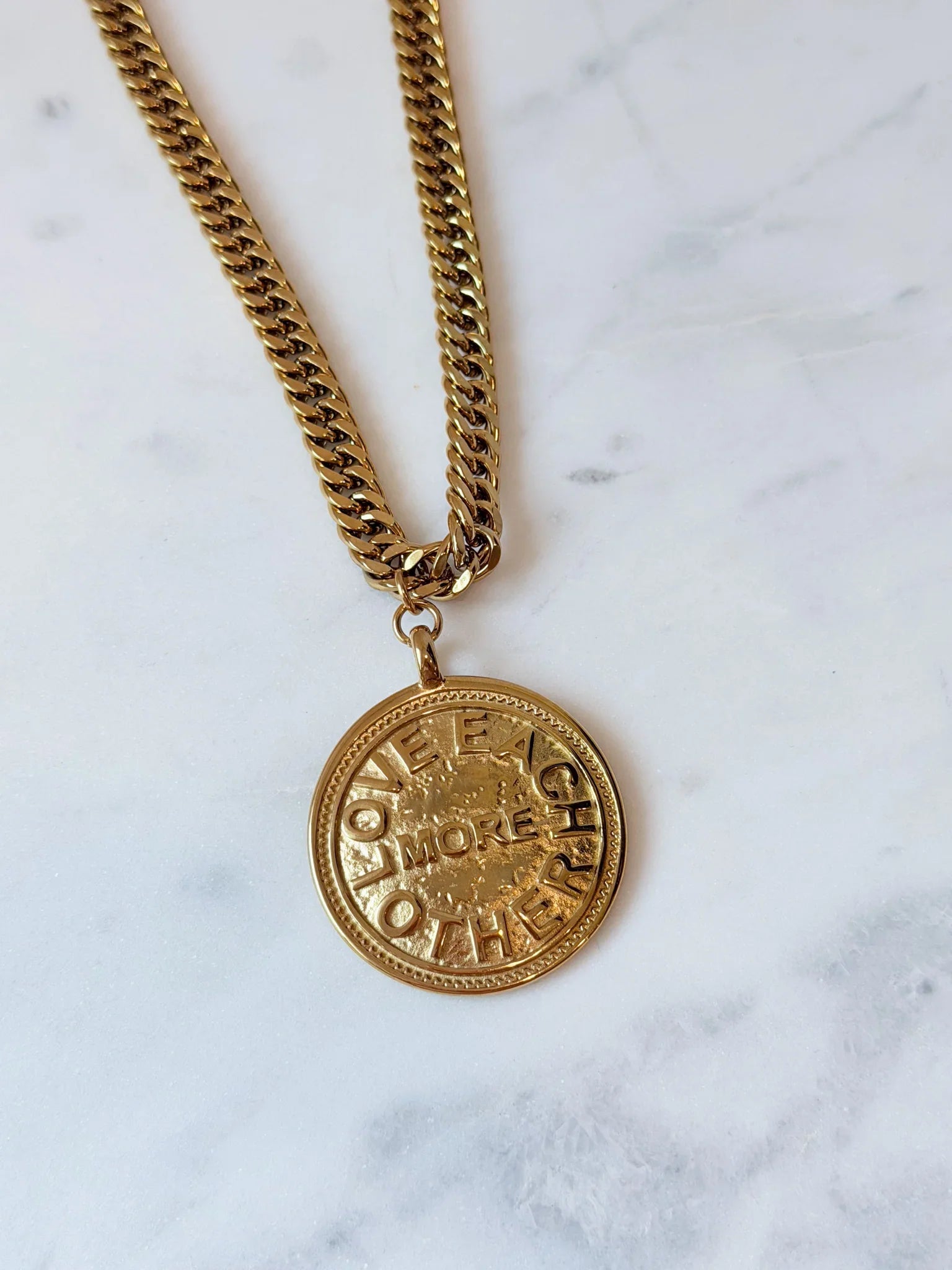 Love More Medallion Necklace | 18K Plated