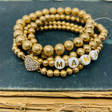 MAMA Crystal Heart Bracelet Set - Vintage Soul