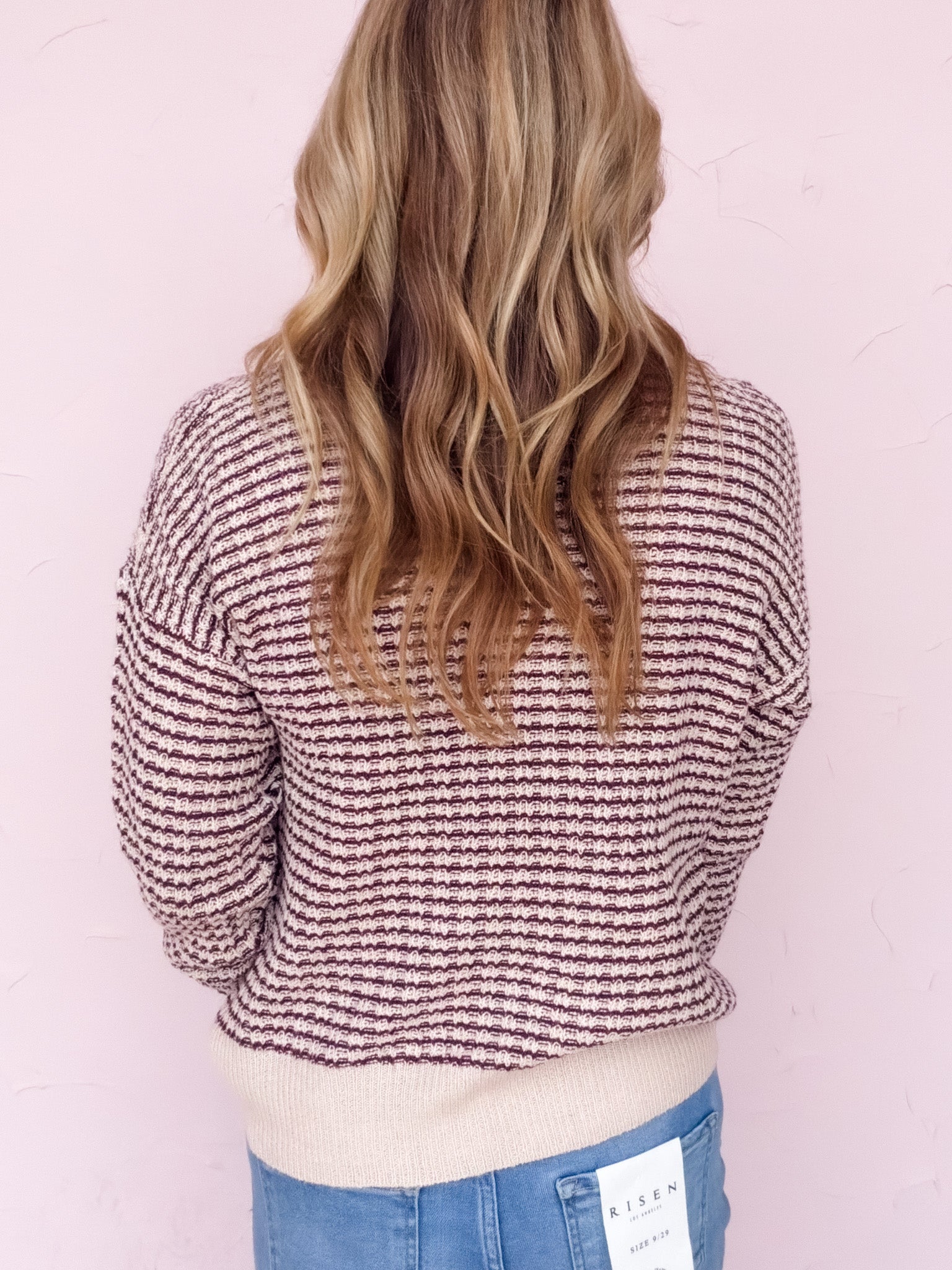 Texture Row Sweater | Plum