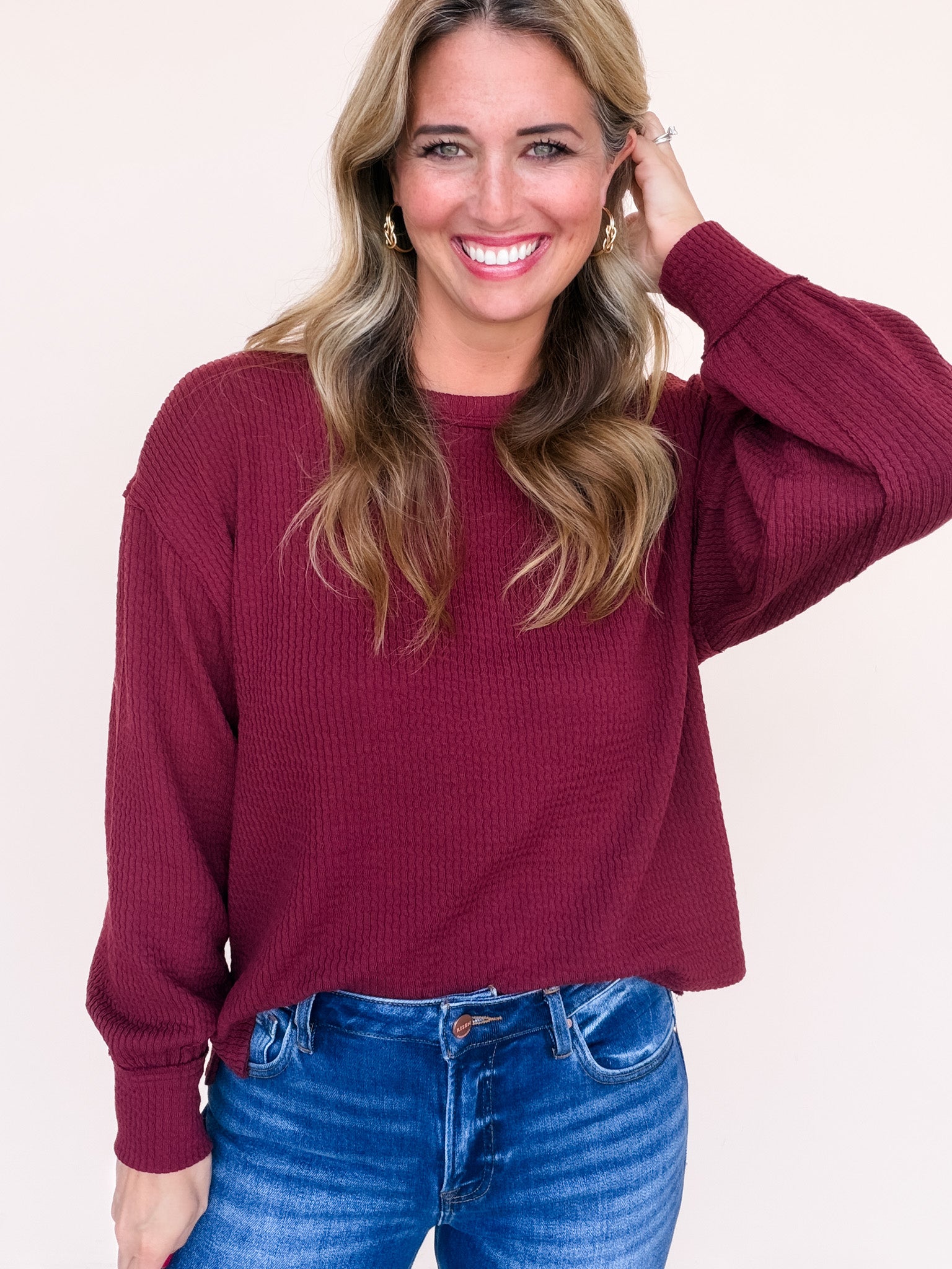 Winnie Wave Top | Burgundy
